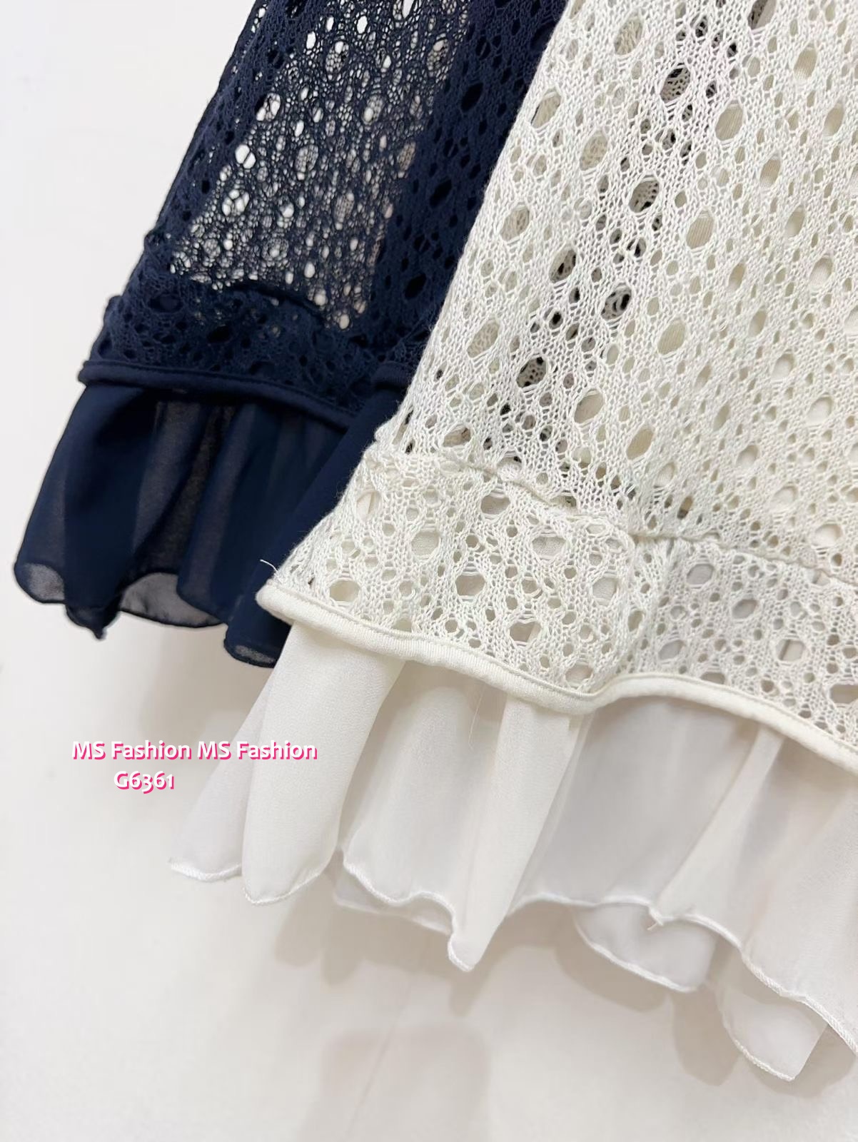 G6361 通花背心top set
