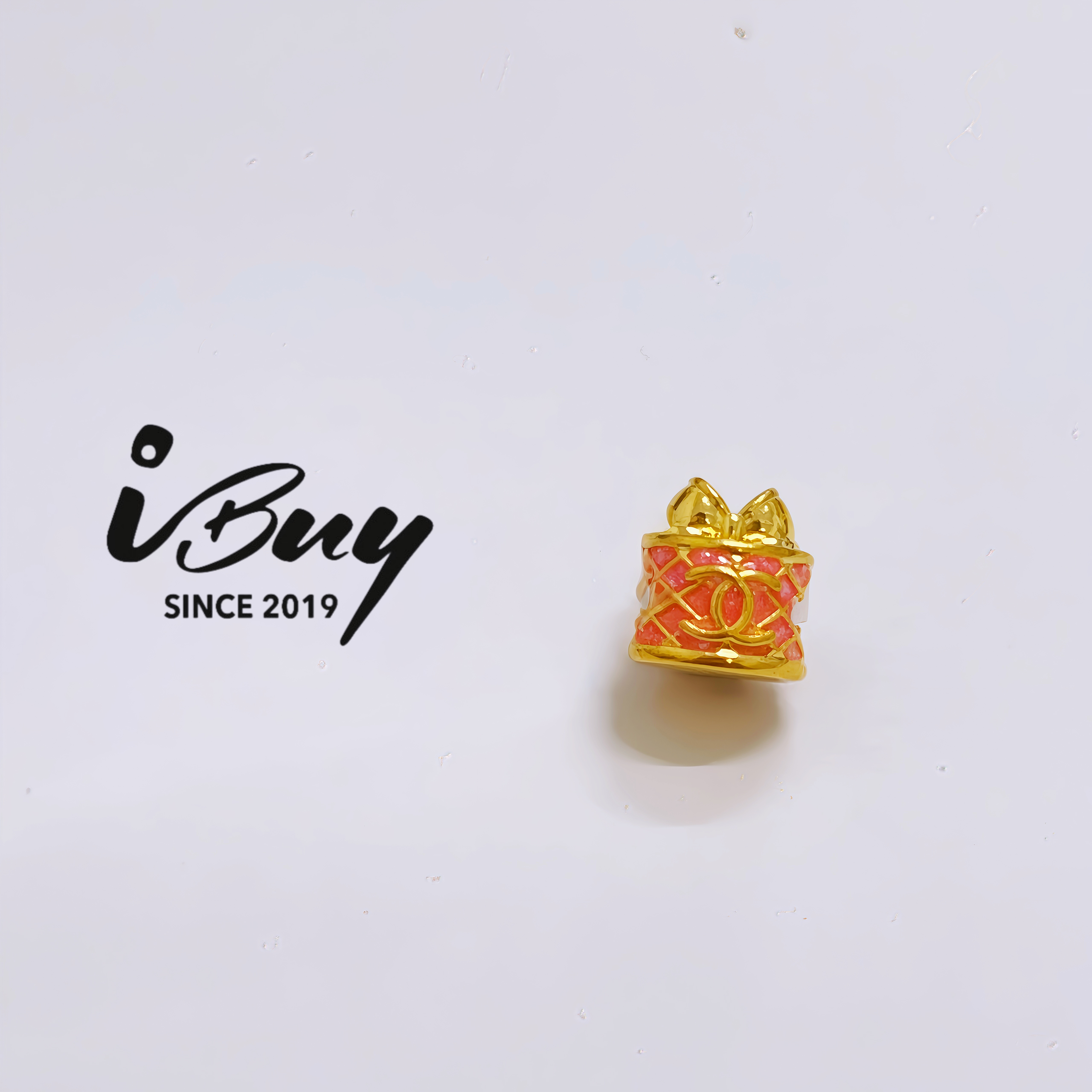 916 HARD GOLD CC RIBBON CAKE BEAD 916硬金 小香蝴蝶结蛋糕