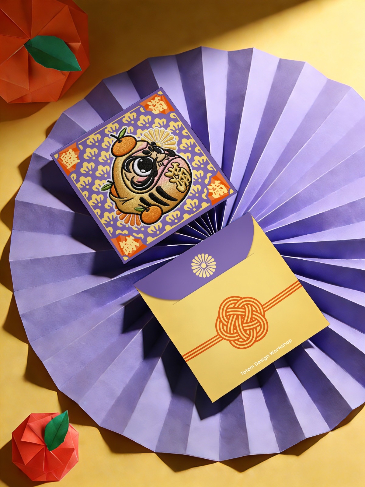 刺繡印花達摩開運利是封