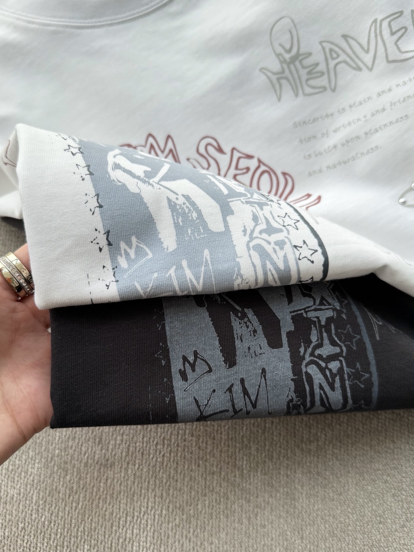 韓國🇰🇷 Matin Kim 手繪塗鴉印花短袖Tee 