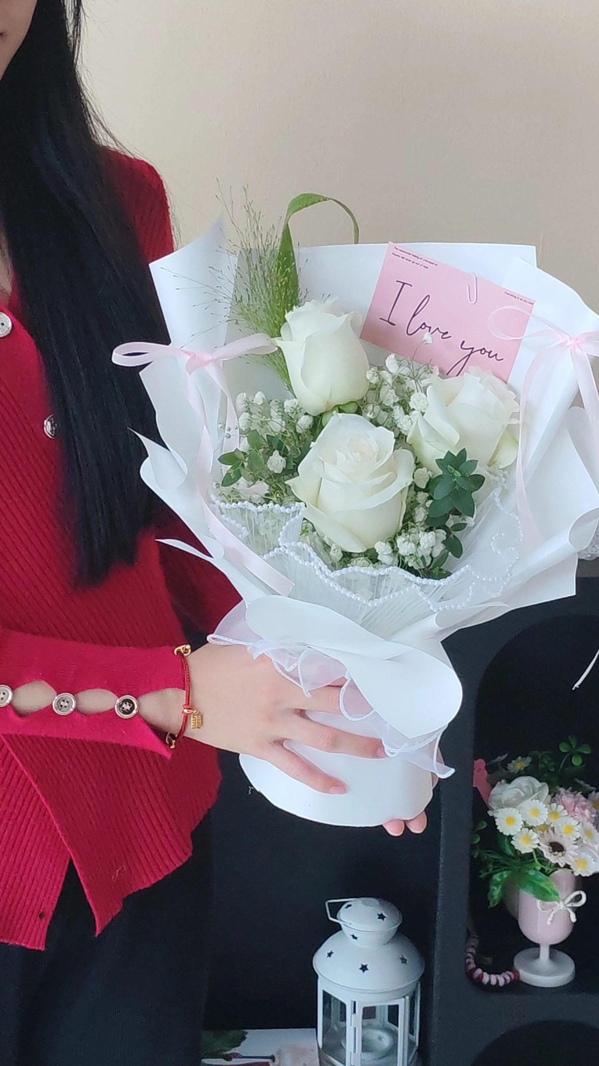 Angel White Rose Bouquet 