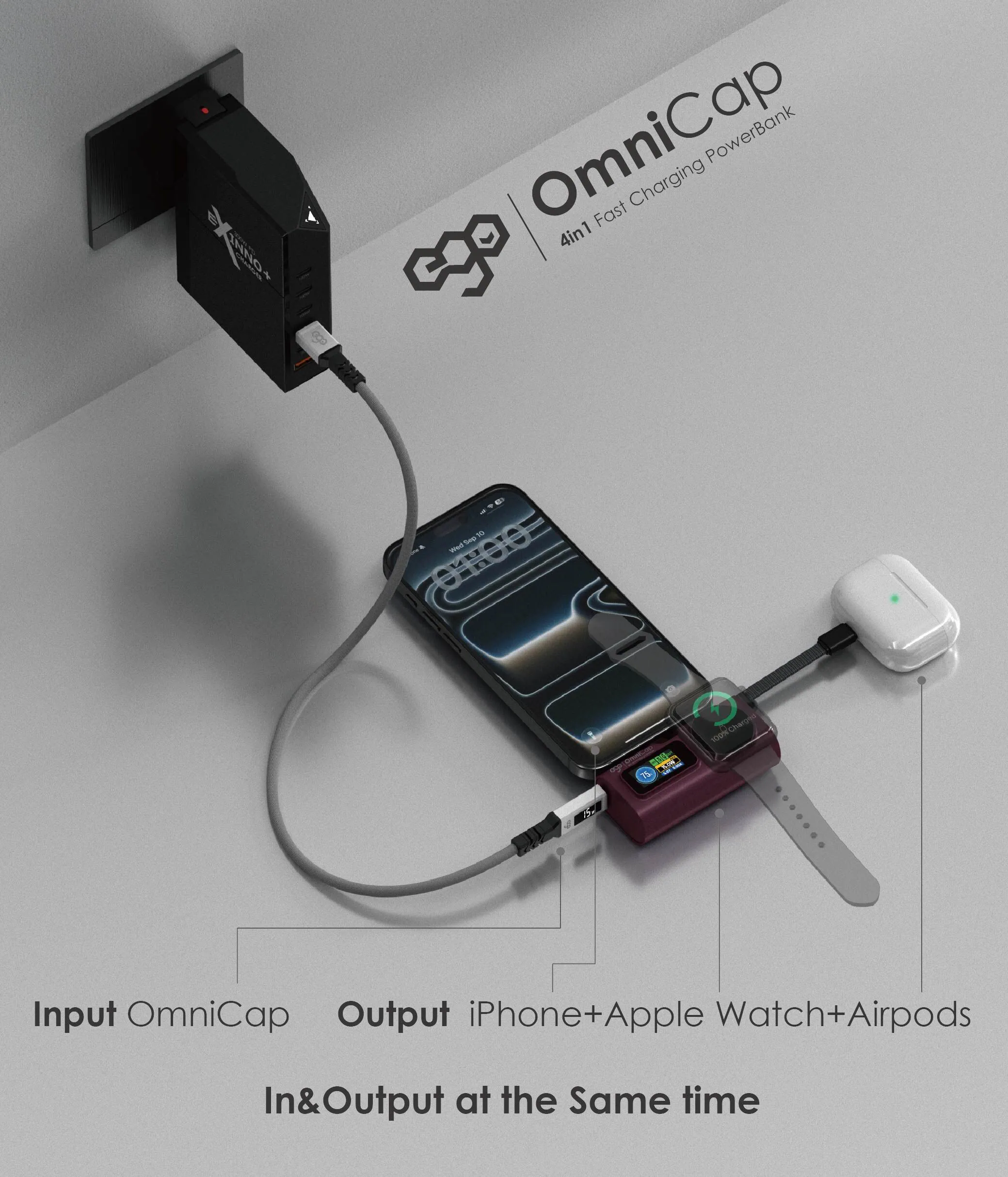 EGO OmniCap @5000mAh 4in1 外置電 M23 4in1 口袋全能外置電 (3C可追溯二維碼)