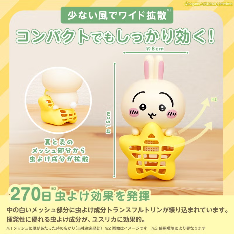 日本直送 Chiikawa 防蚊掛牌 270日長效