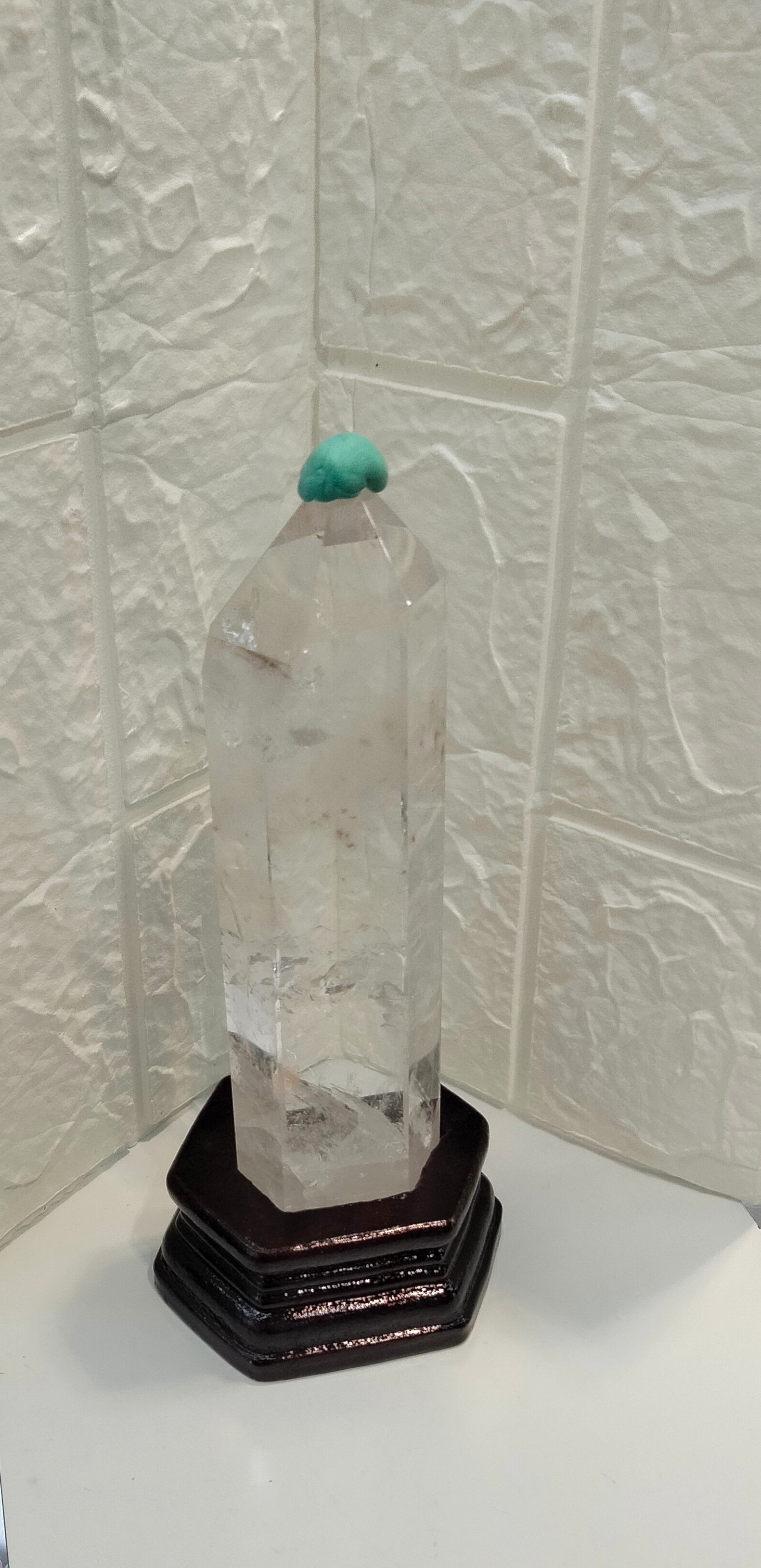 白水晶柱連原裝木座  (18cm x 5.5cm)