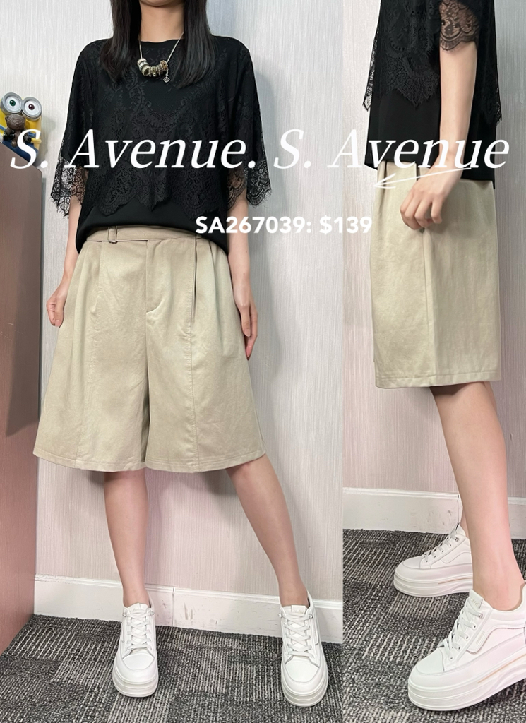 SA267039: 後橡筋腰有鈕和拉鍊及膝褲