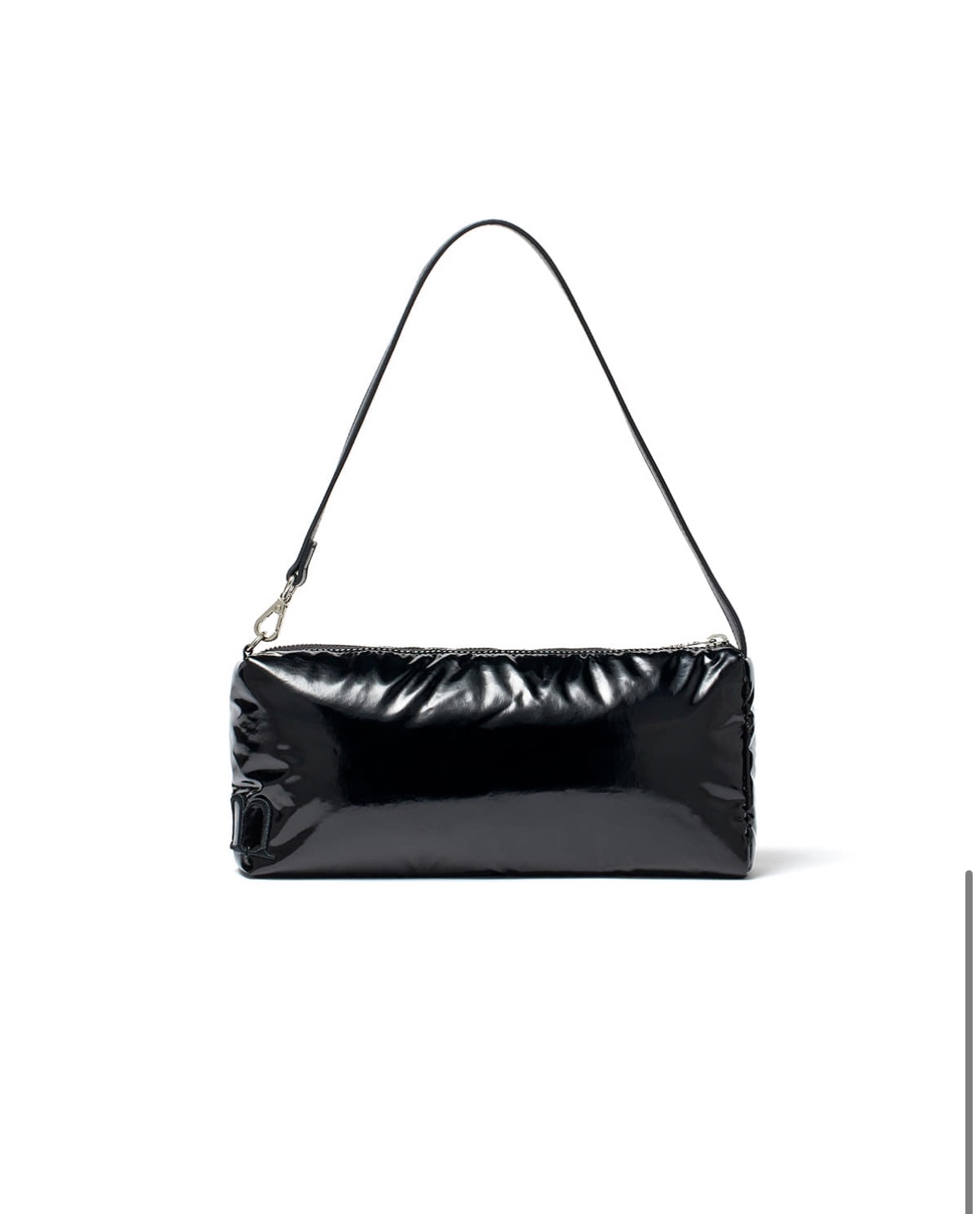 MATIN KIM特價場 GLOSSY LOGO STITCH MINI SHOULDER BAG IN BLACK