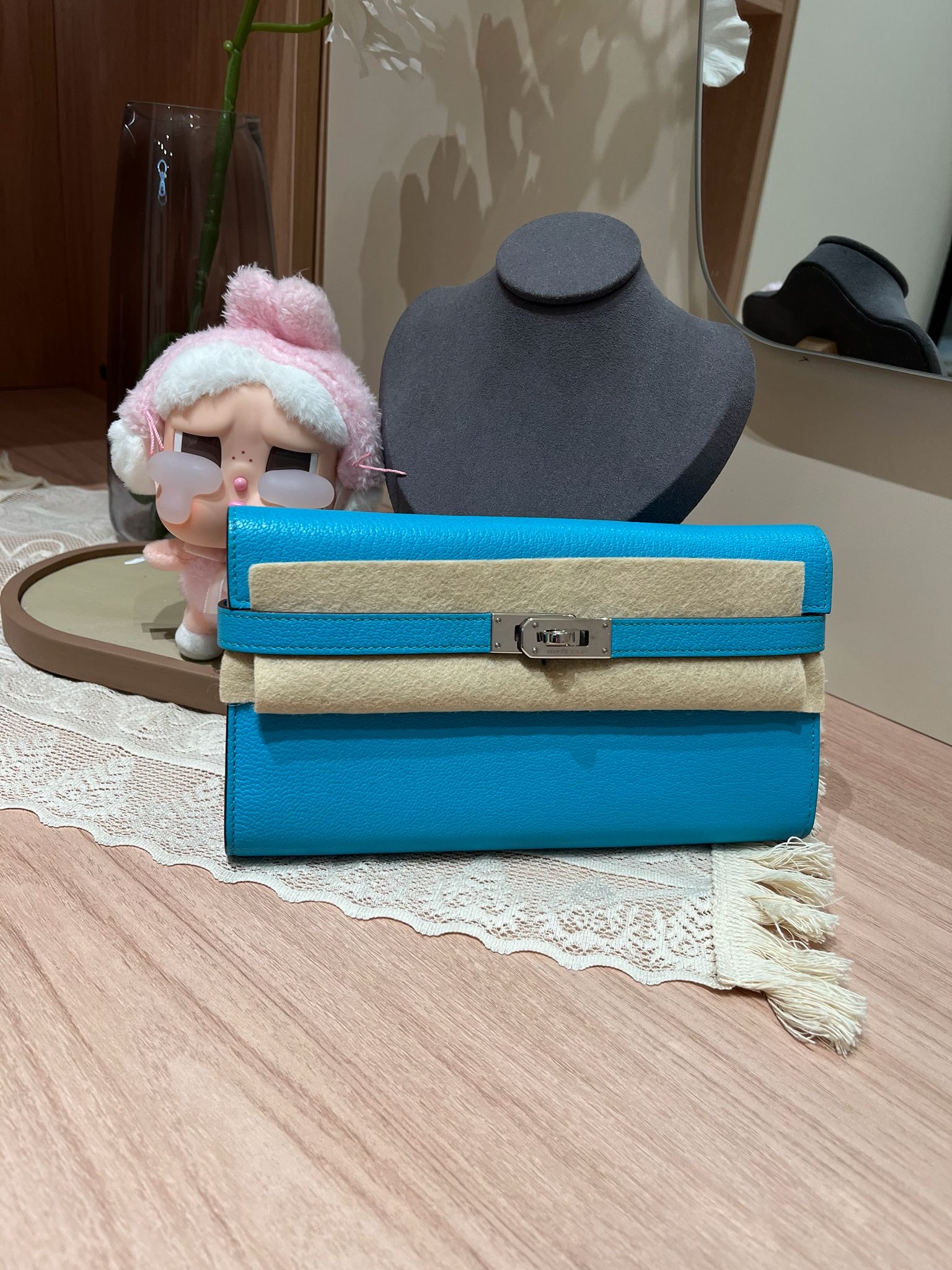 Hermes Kelly Wallet STAMP T 100%Authentic, 98%New ✅Box