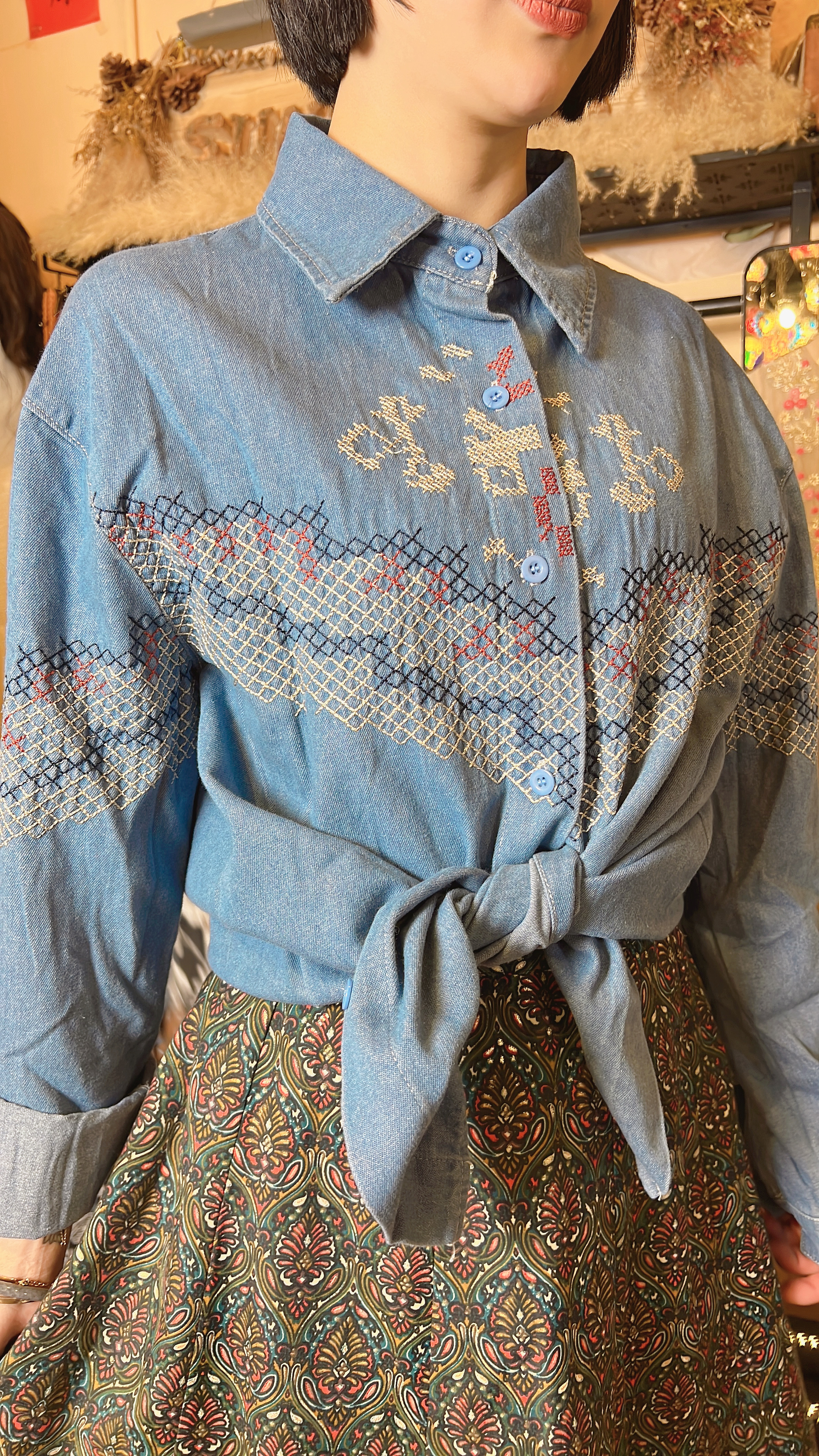 Blue cowboy Jacket / Top #1082