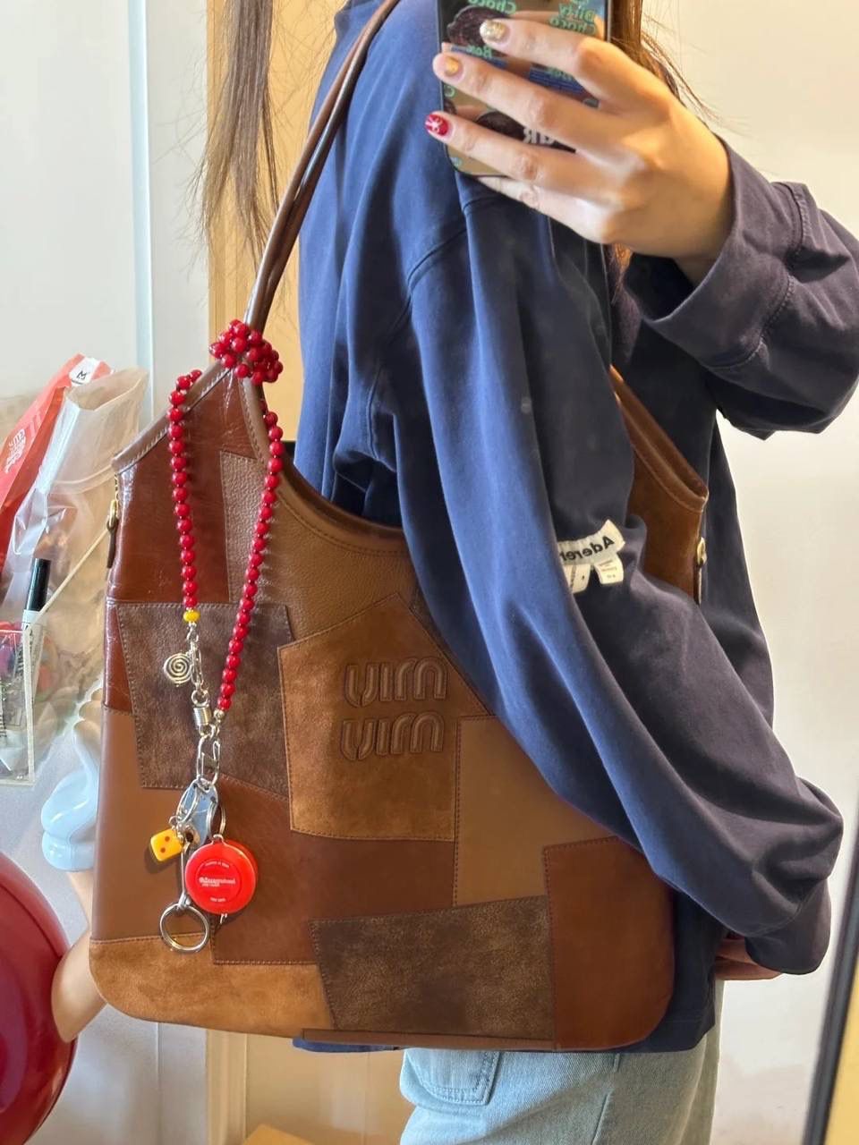 Miu Miu Patchwork Leather Shoulder Bag