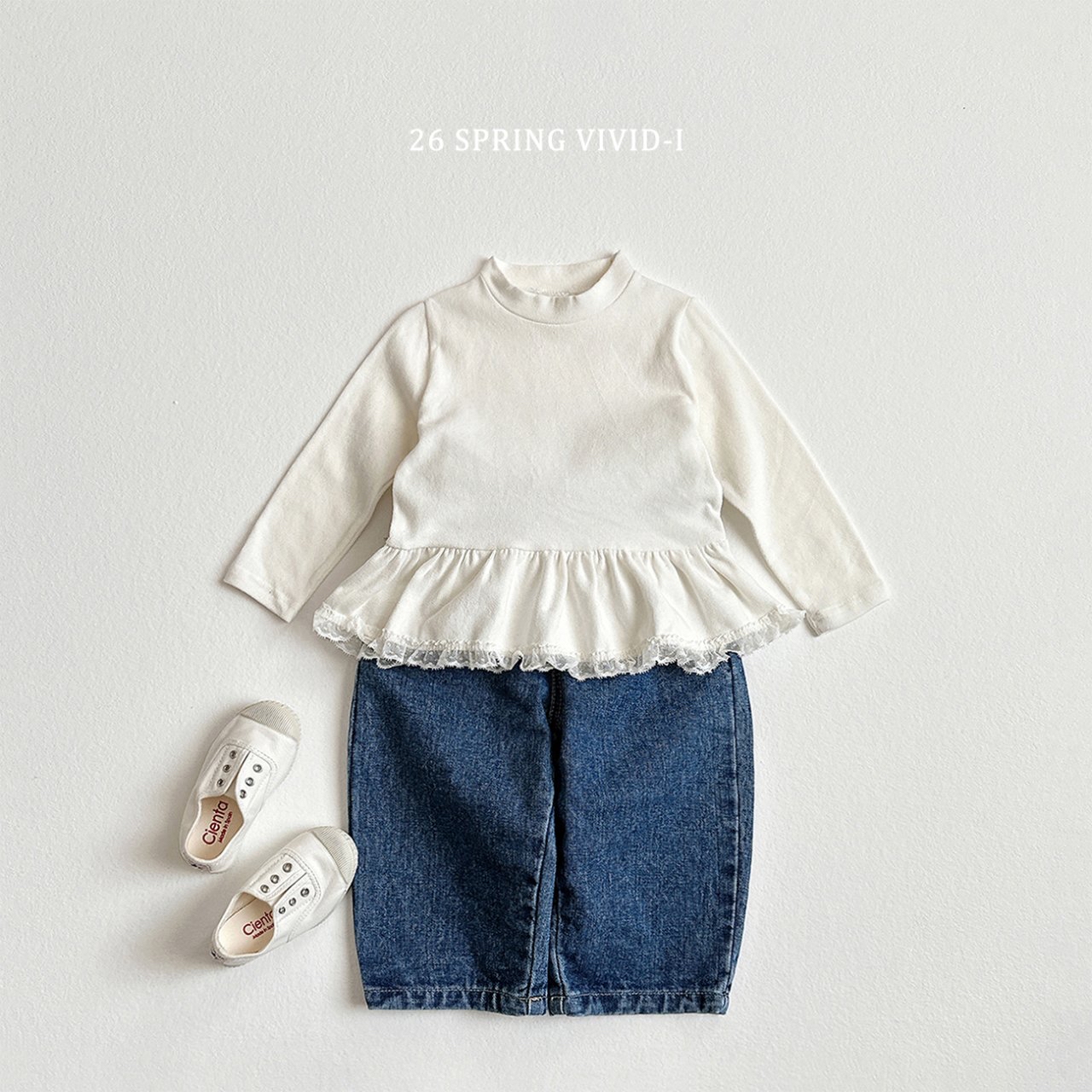 🌸預訂 韓國直送🌸🇰🇷VIVIDI三色蕾絲花邊裙擺長袖上衣