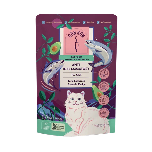 Ron Ron  抗炎系列 吞拿三文魚牛油果成貓 主食包75g 