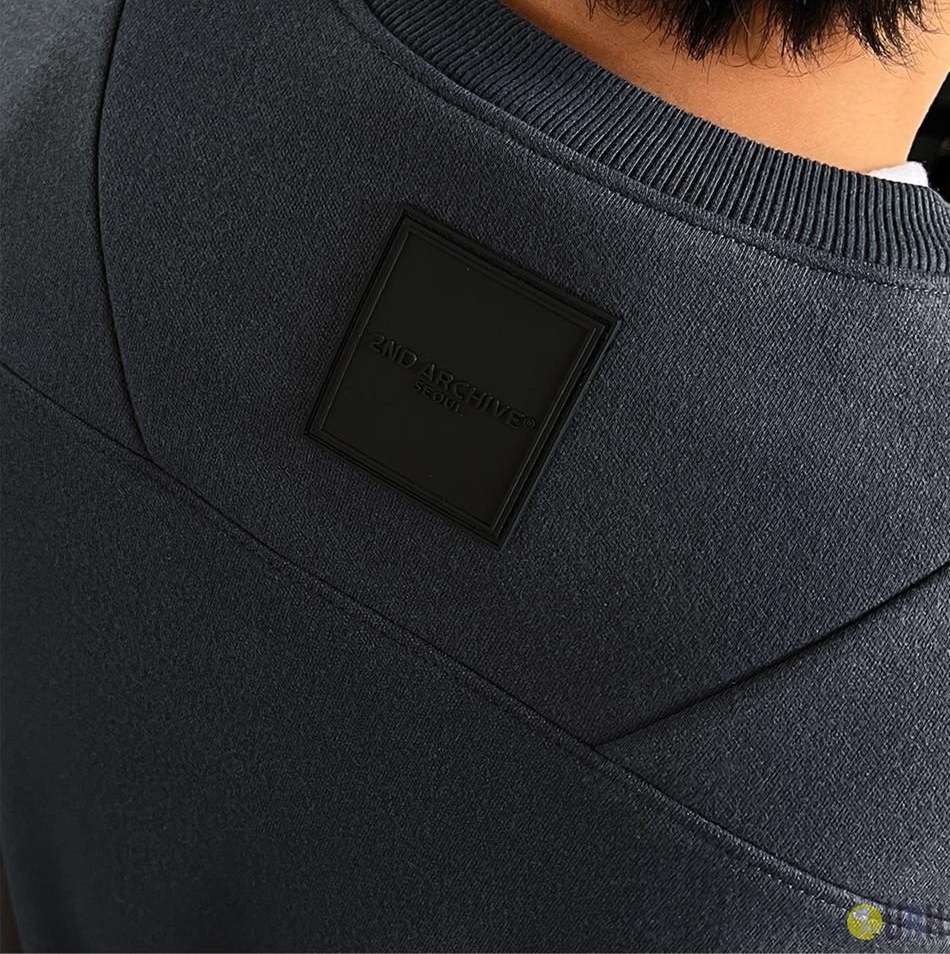 【100%保證韓國直送】2ND ARCHIVE立體刺繡雙層重磅圓領衛衣 RG165835