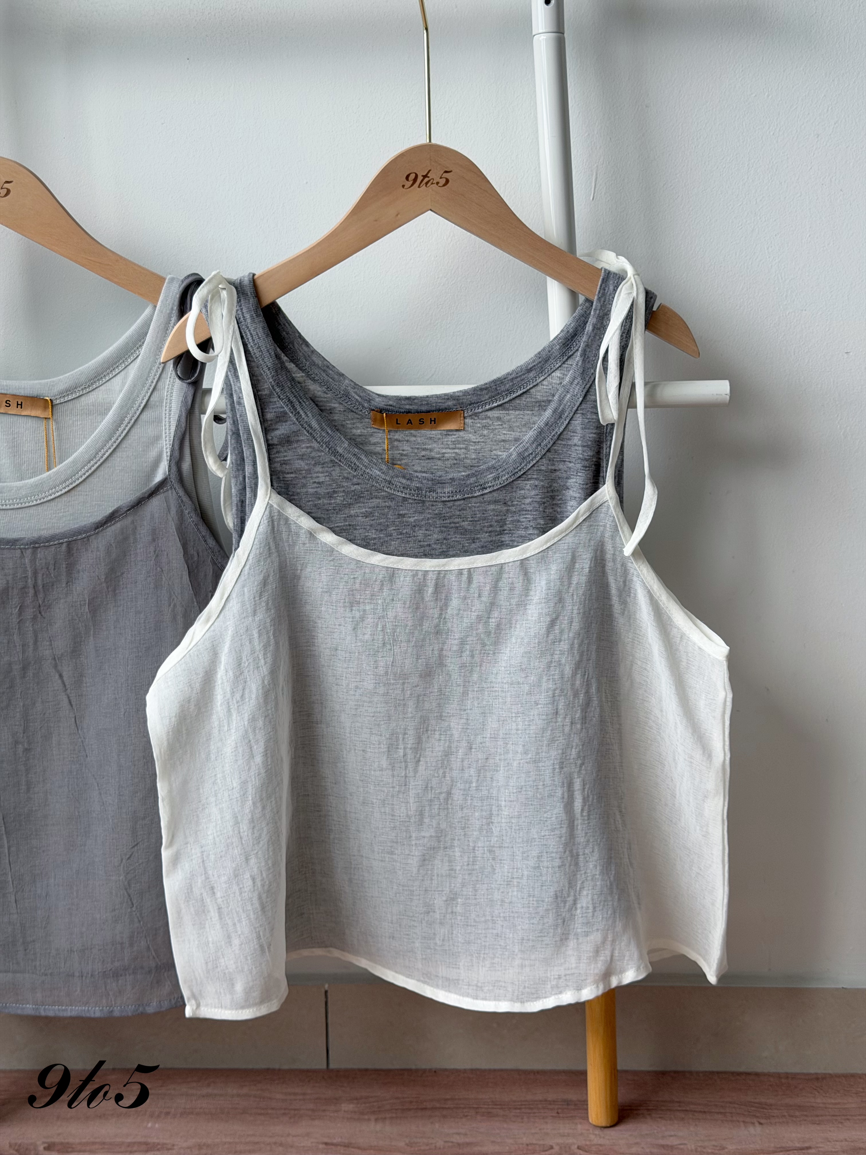 T4544 Two-Pieces Layered Tie-Strap Top - 3 Colors 
