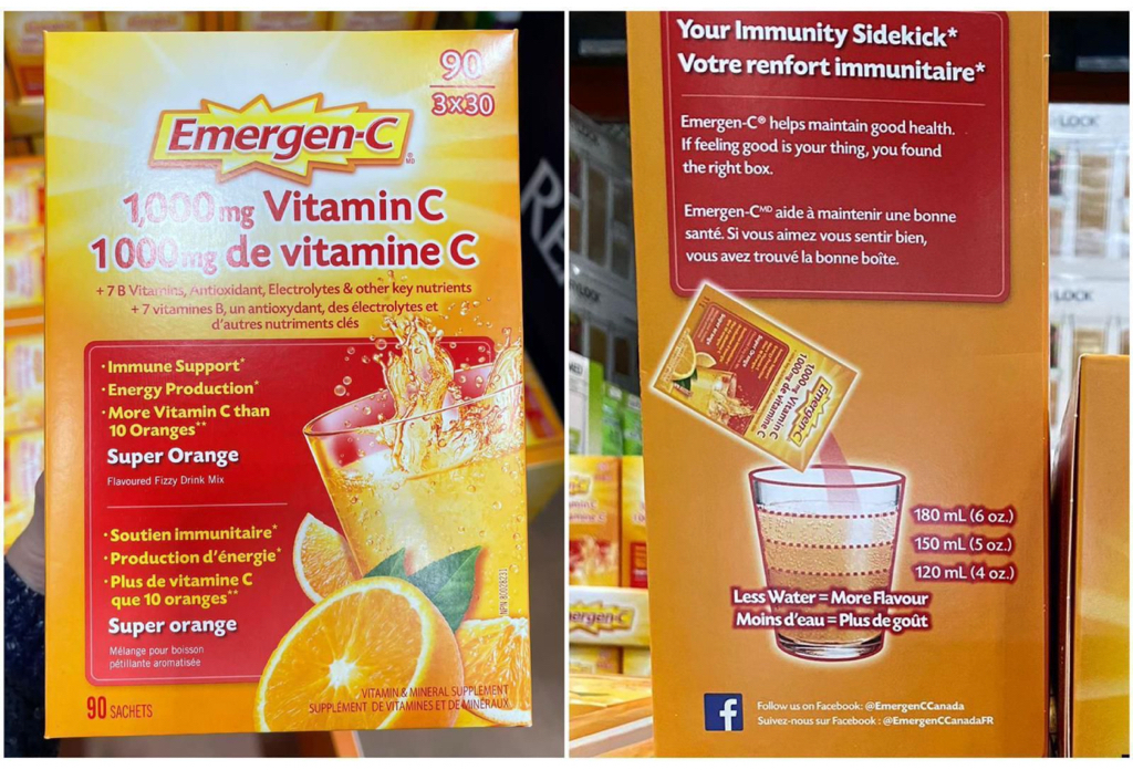 加拿大EMERGEN-C 超級維生素C 1000mg沖劑 90包 (橙味)