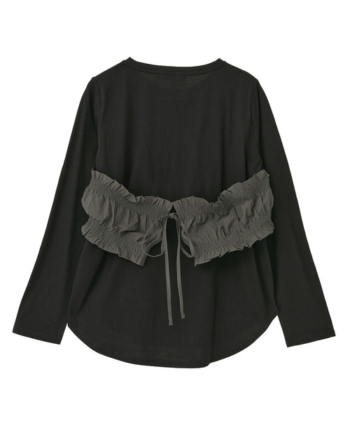 裹胸前設計感後綁帶上衣