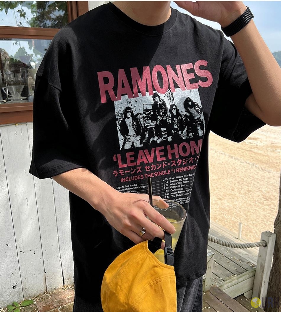【100%保證韓國直送】Ramones Vintage Graphic 高密度純棉落肩Oversize短袖Tee 👕 [2 color] RG165910
