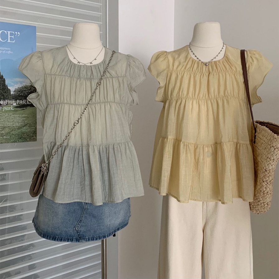 Oni Style Ruffle Blouse 韩系小衫 （ 4 colour ）