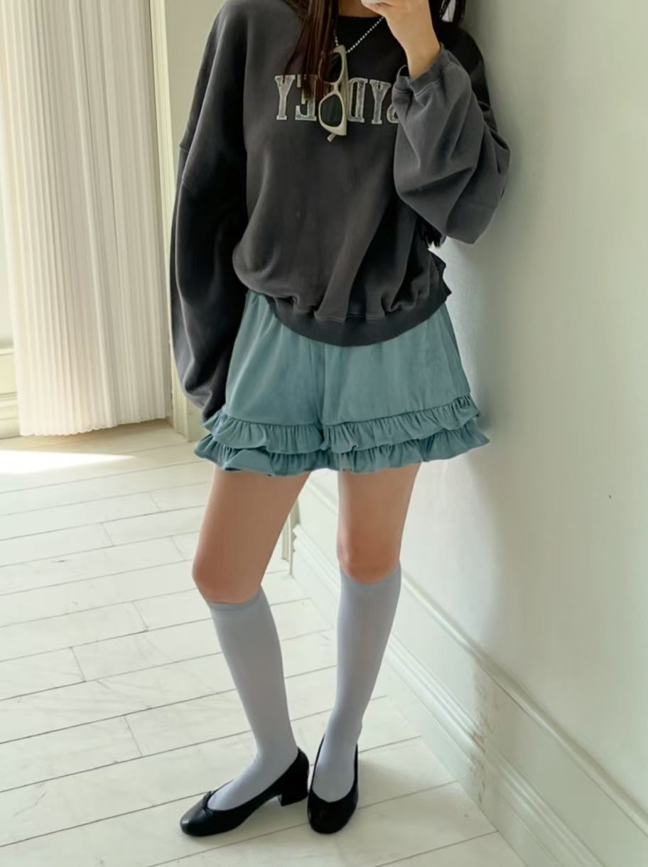 221654 猄布ruffle 短褲