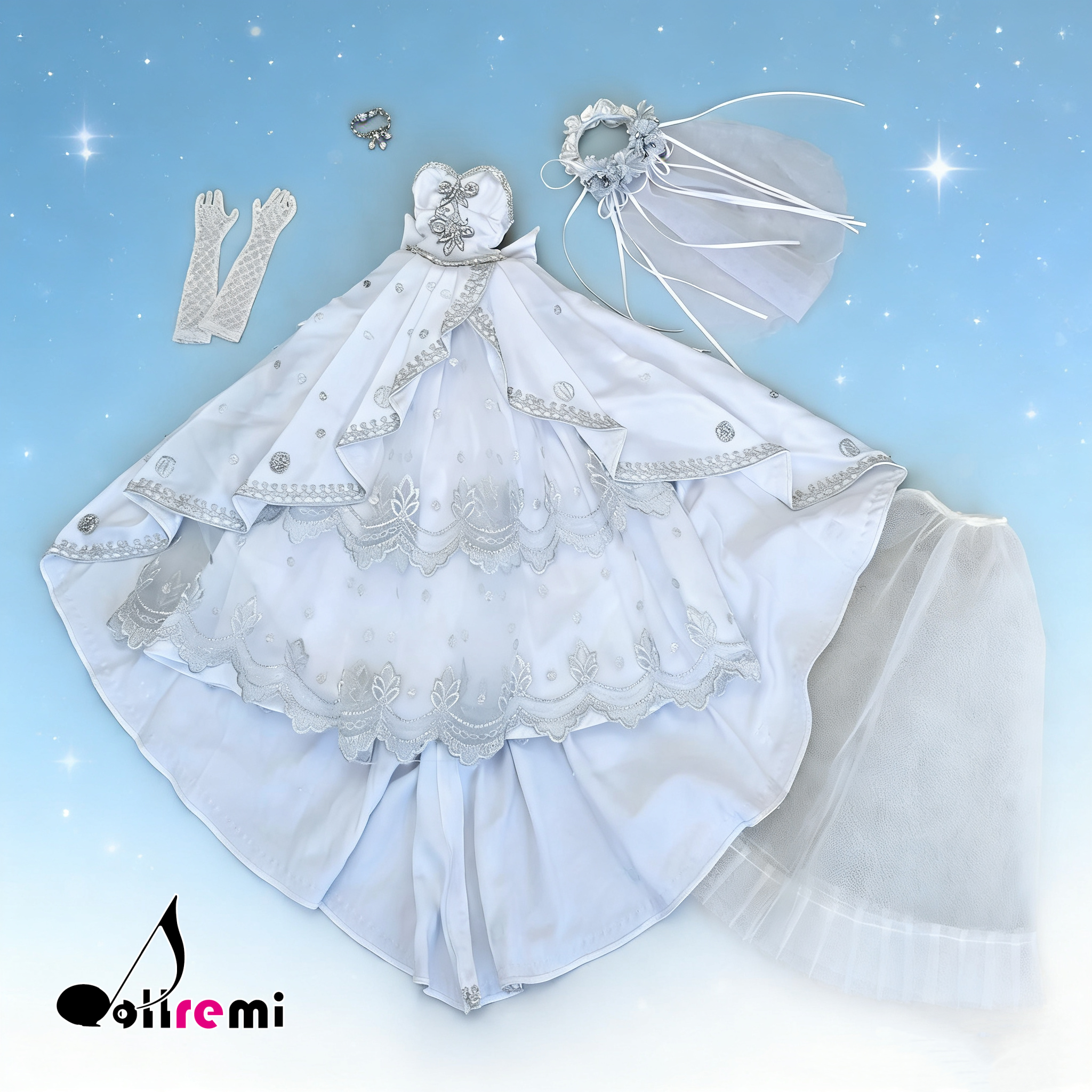 【dollremi】(DD0794) Off-the-shoulder weddingdress with a Court train 露肩式宮廷拖尾婚紗