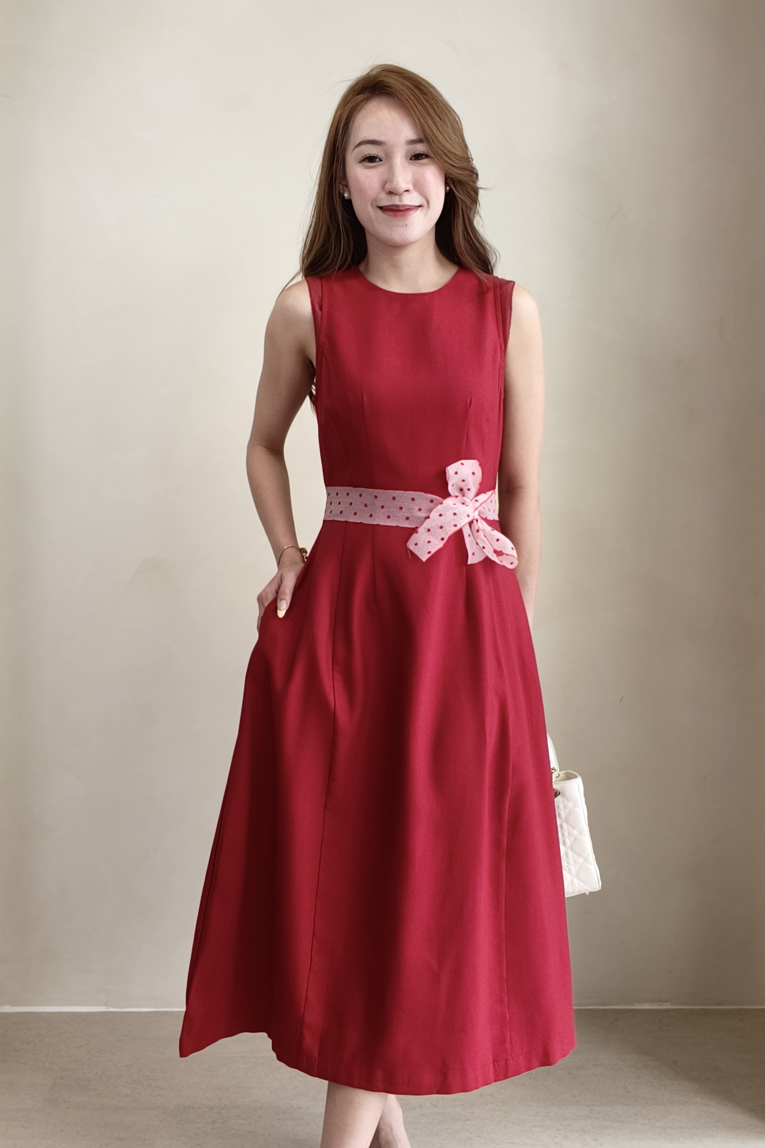 CD2159 Classic Fit & Flare Midi Dress