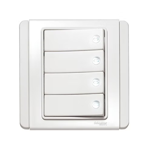 施耐德 NEO 凝白 4位雙控 帶指示燈 開關掣