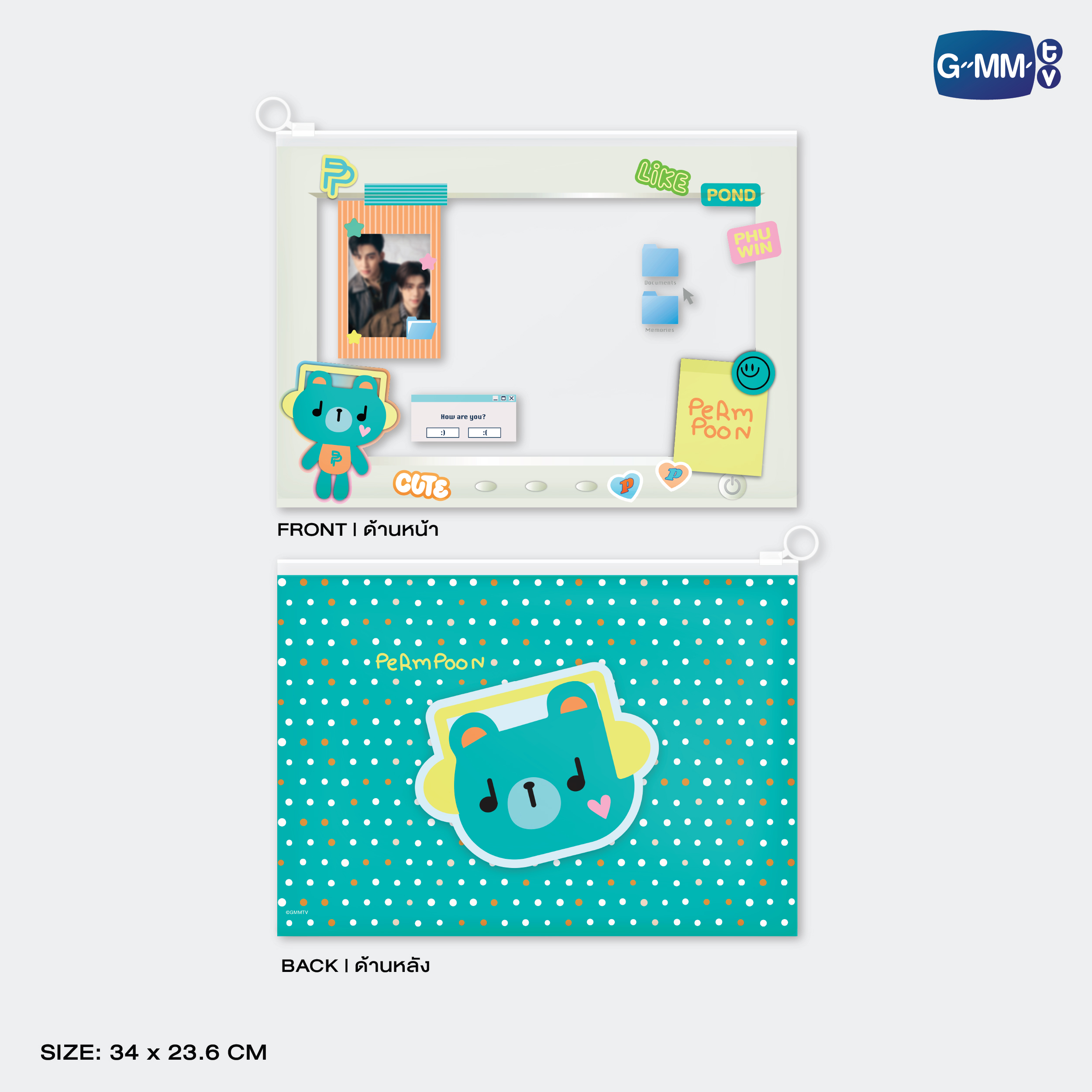 PERMPOON CHARACTER POCKET ZIP FOLDER