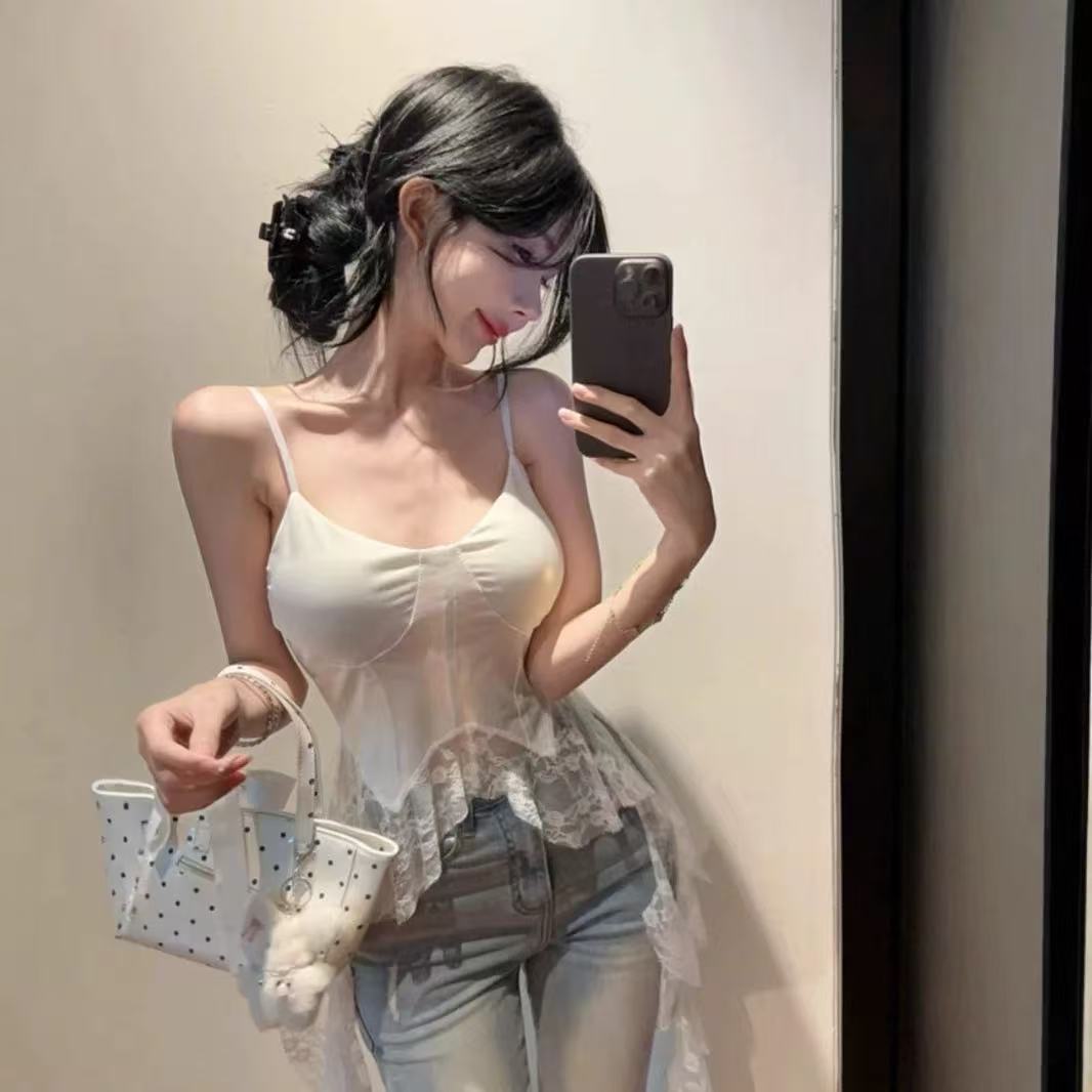 TP333飘带蕾丝背心