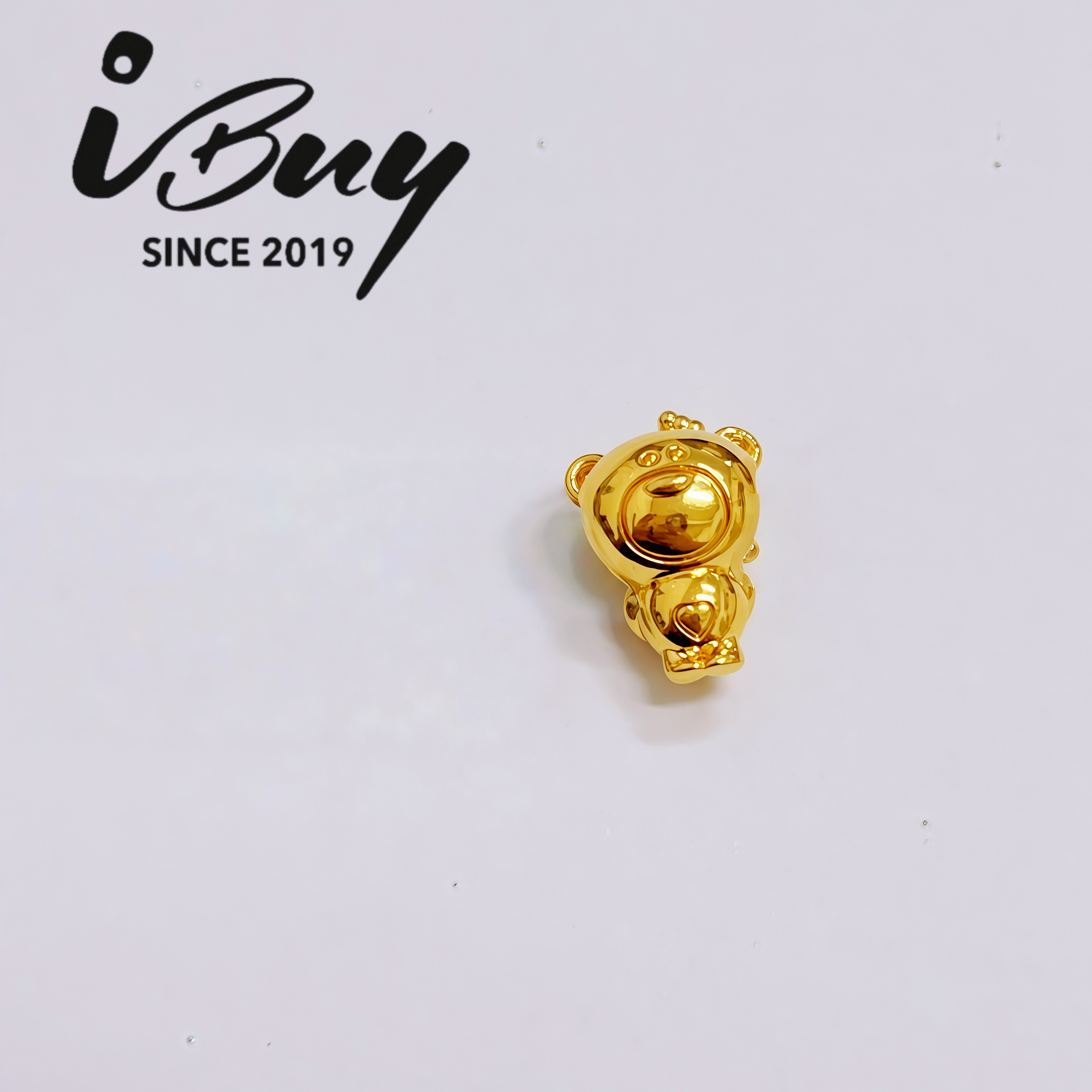 916 HARD GOLD BIG MOUTH BEAR CHARM 916 硬金 大嘴熊串咀