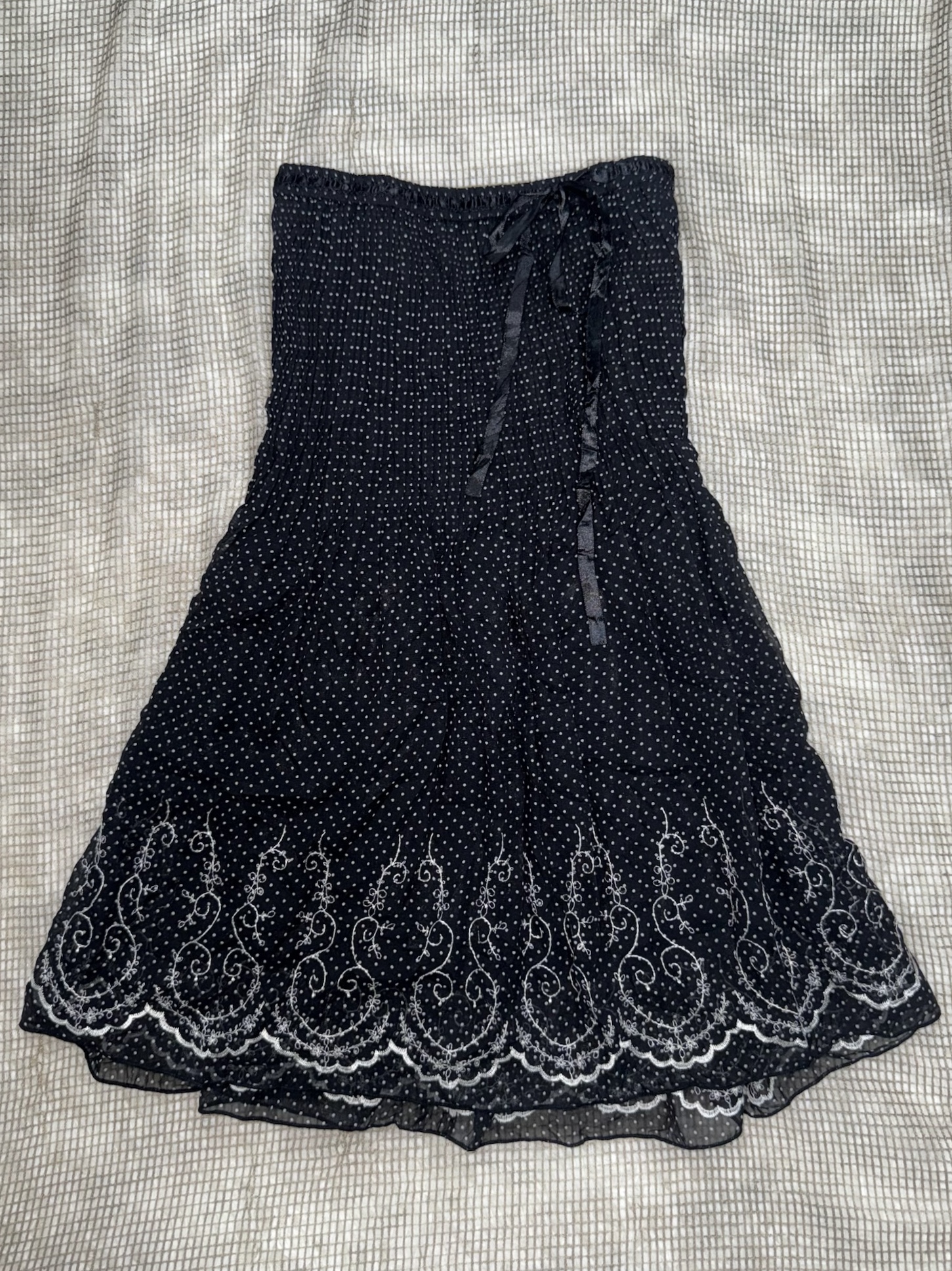 Coquette Aesthetic Micro Dot Ruffle Skirt