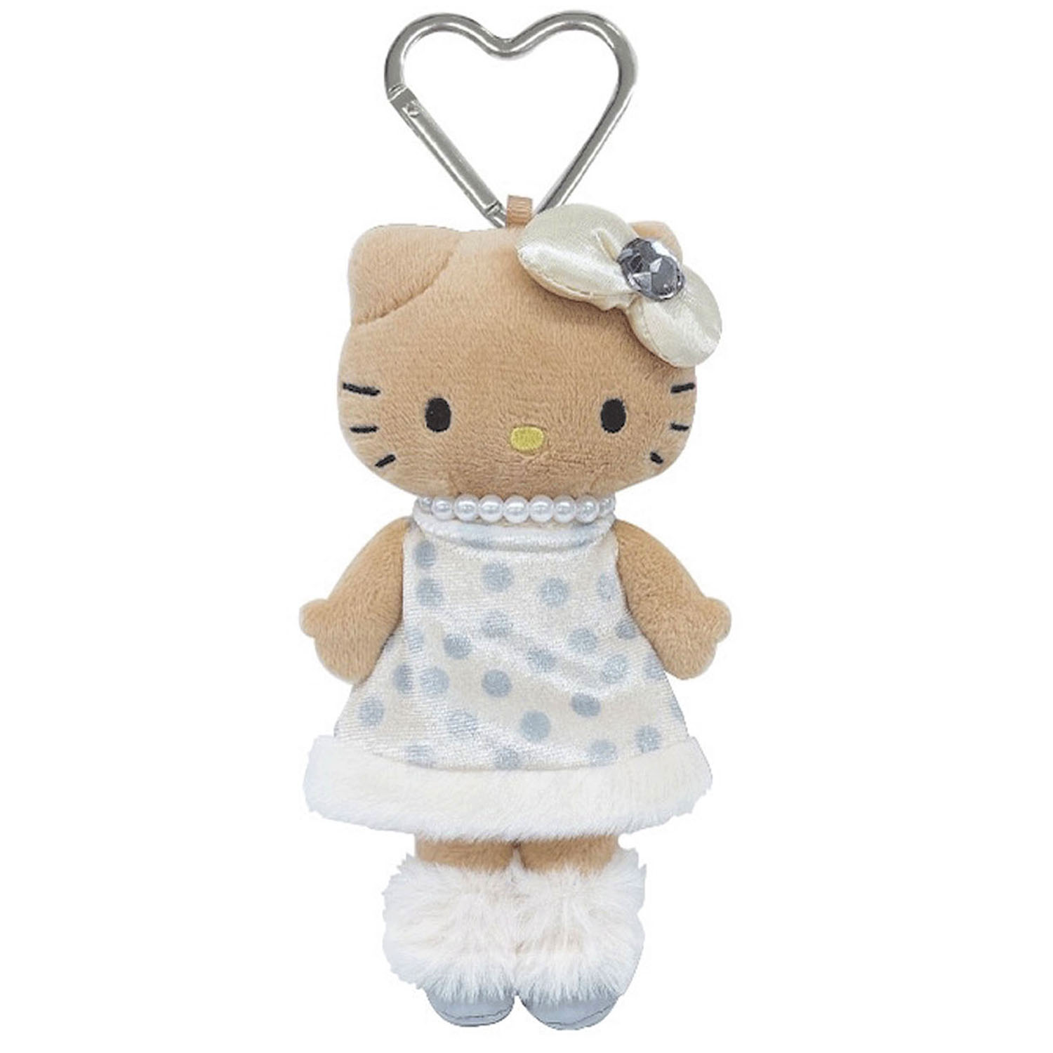 Sanrio - 時尚系列公仔掛飾 (Hello Kitty白色圓點連身裙款)