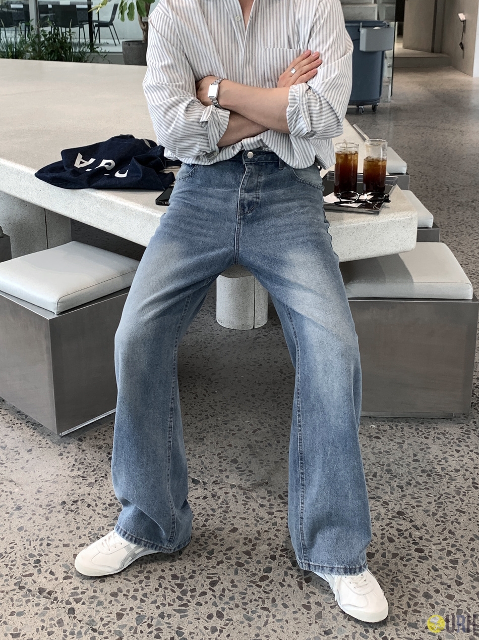 【100%保證韓國直送】復古灰調洗水寬鬆直腳牛仔褲 👖 [5 color] RL114824