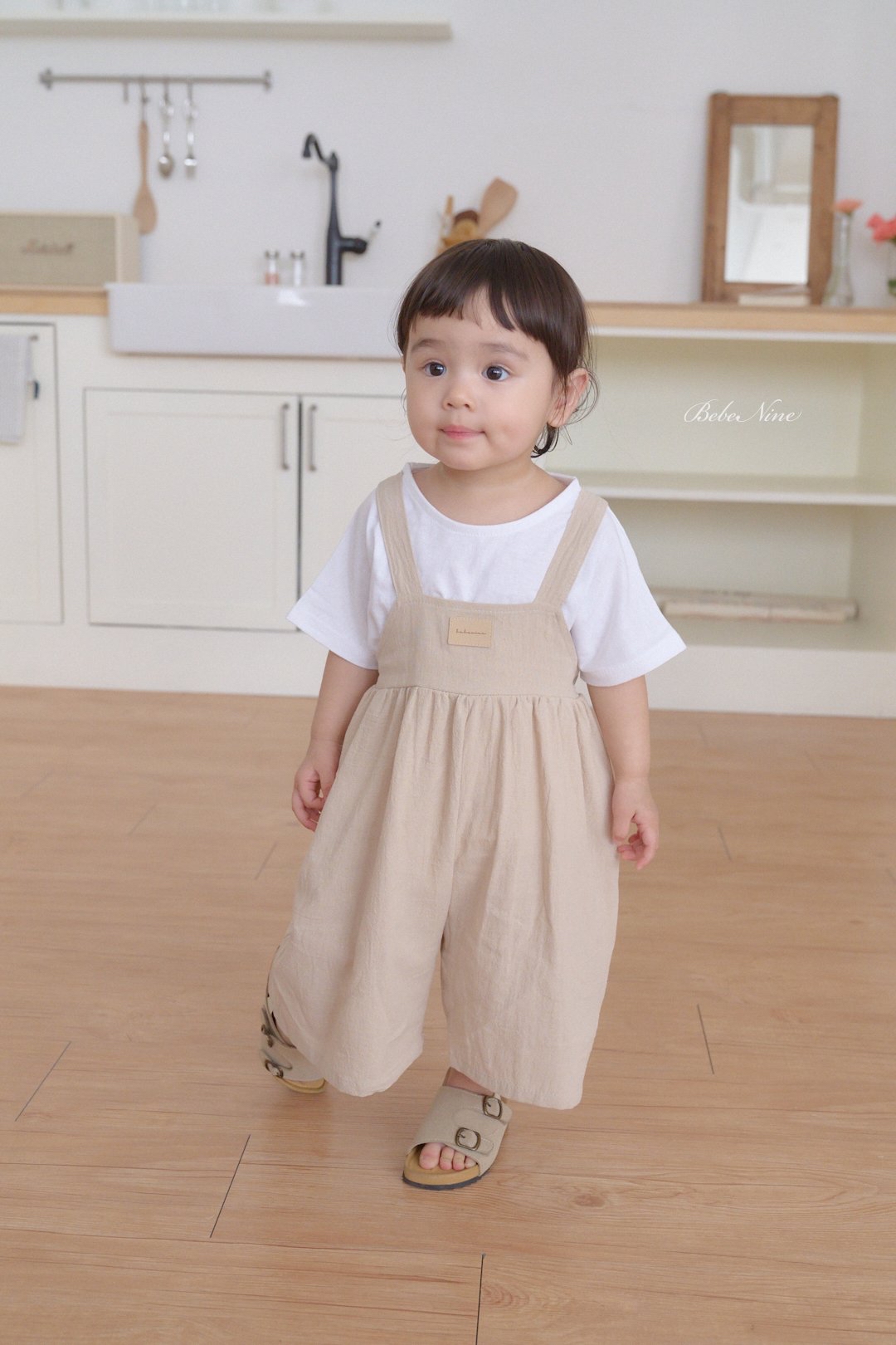 ☀️預訂 韓國直送☀️🇰🇷Bebenine兩色皮革標籤純棉吊帶連身褲