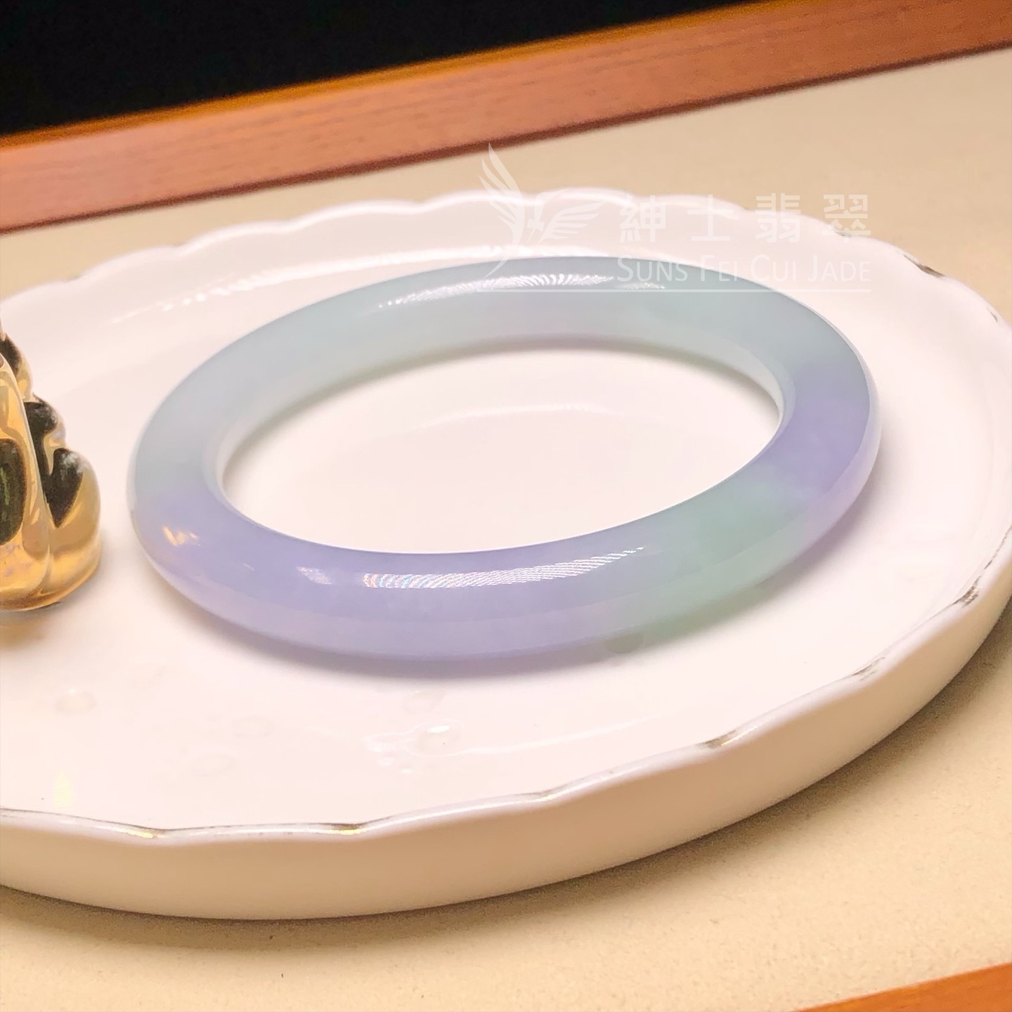 會卡水翻沙茄紫春彩圓鐲60.3mm
