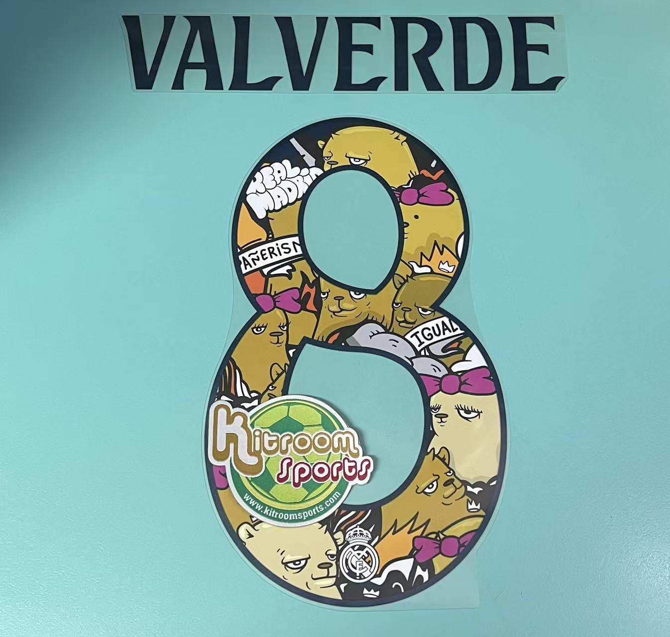 2024-25 Real Madrid Away US Tour Nameset #8 VALVERDE