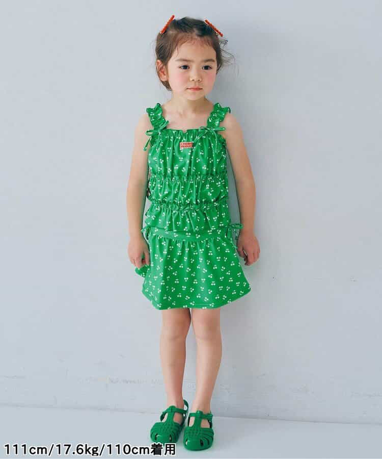 🇯🇵預訂 日本直送🇯🇵p.premier四色標籤圖案印花褶皺上衣和裙擺分體泳衣