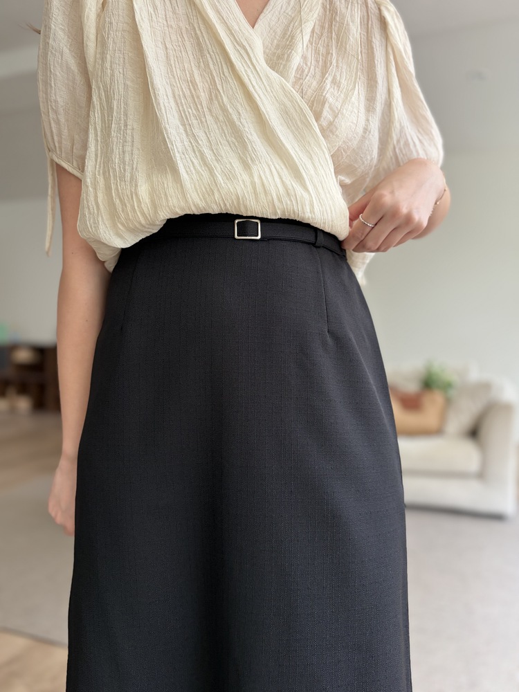 The Belted Straight Skirt (Black)
