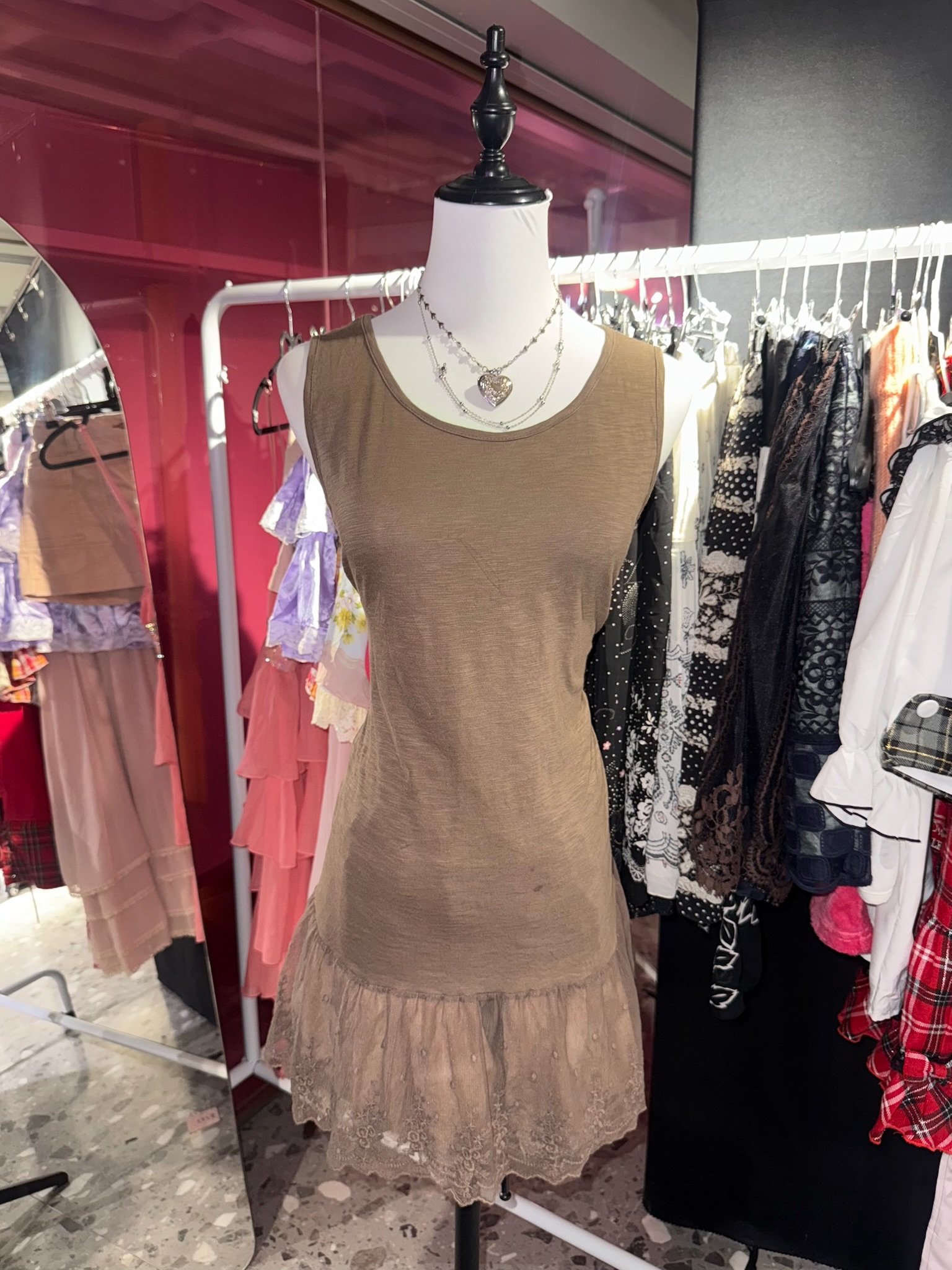 Brown Short-Sleeved Strap Hollow Set