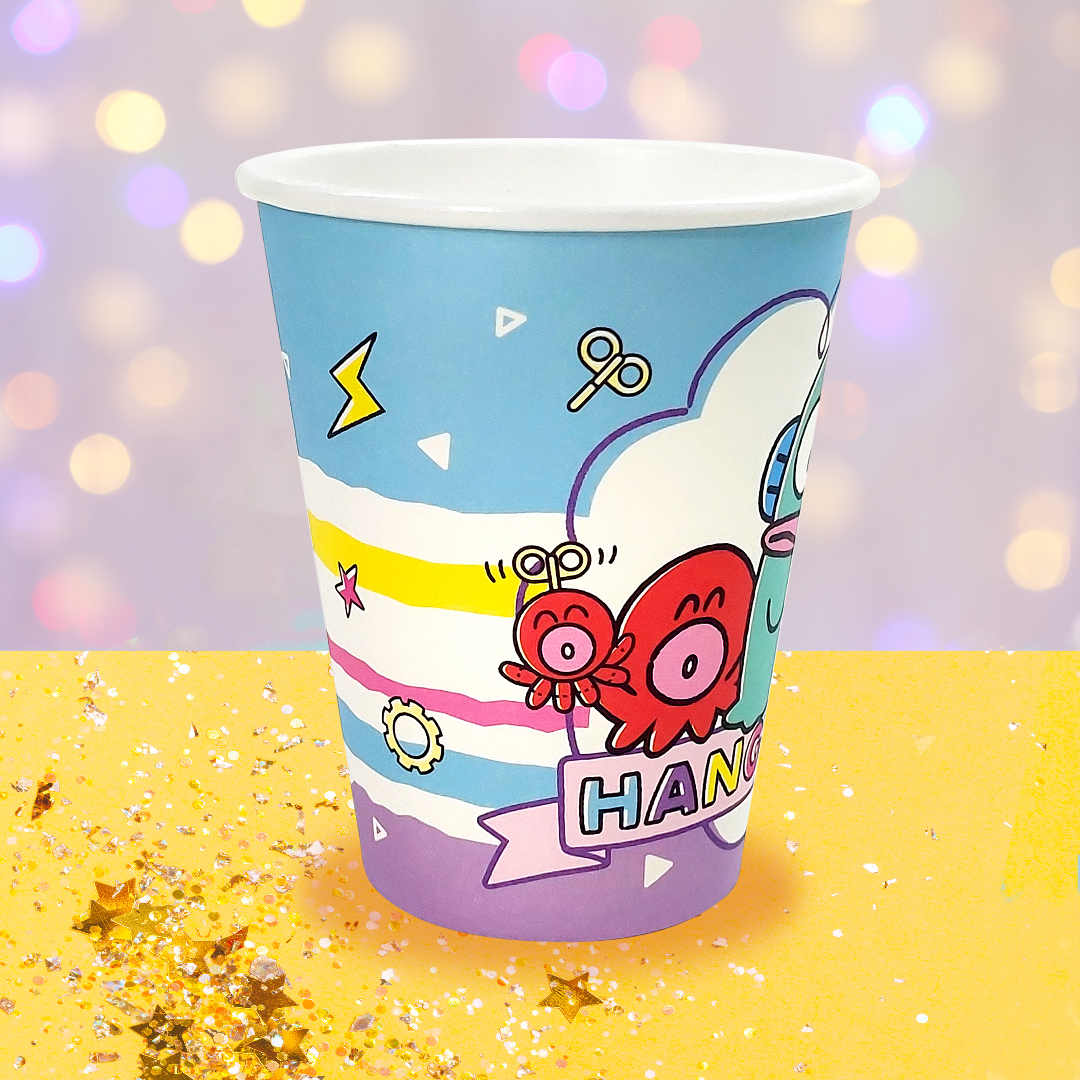 Sanrio 水怪 特級厚紙杯 9oz 6件裝 [Sanrio 許可產品]  Sanrio Hangyodon Paper Cups 9oz 6pcs [Licensed by Sanrio]