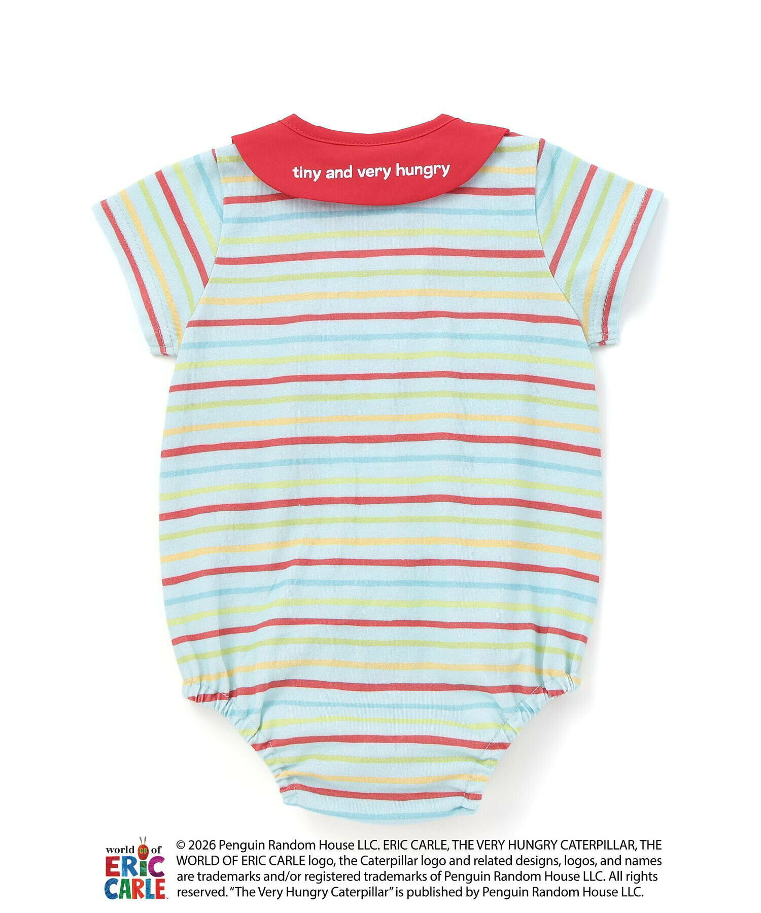 🇯🇵預訂 日本直送🇯🇵兩色好餓的毛毛蟲格紋條紋翻領短袖包屁衣