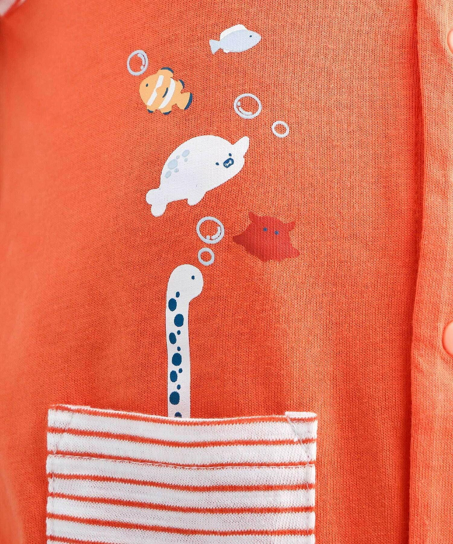 🇯🇵預訂 日本直送🇯🇵Slap Slip Baby兩色章魚海豹造型短袖包屁衣帽子套裝