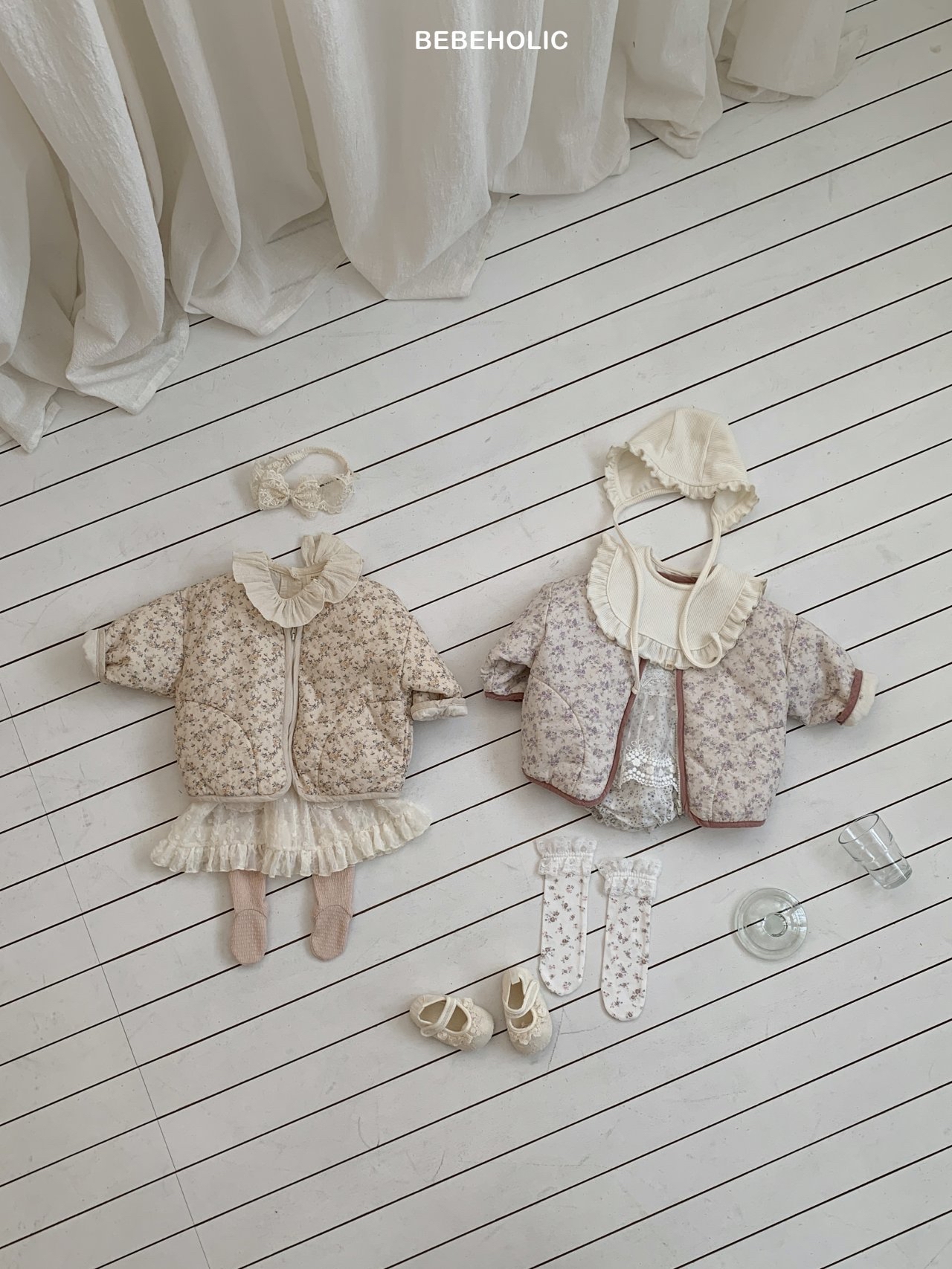 🌸預訂 韓國直送🌸🇰🇷BEBEHOLIC兩色碎花拉鍊外套