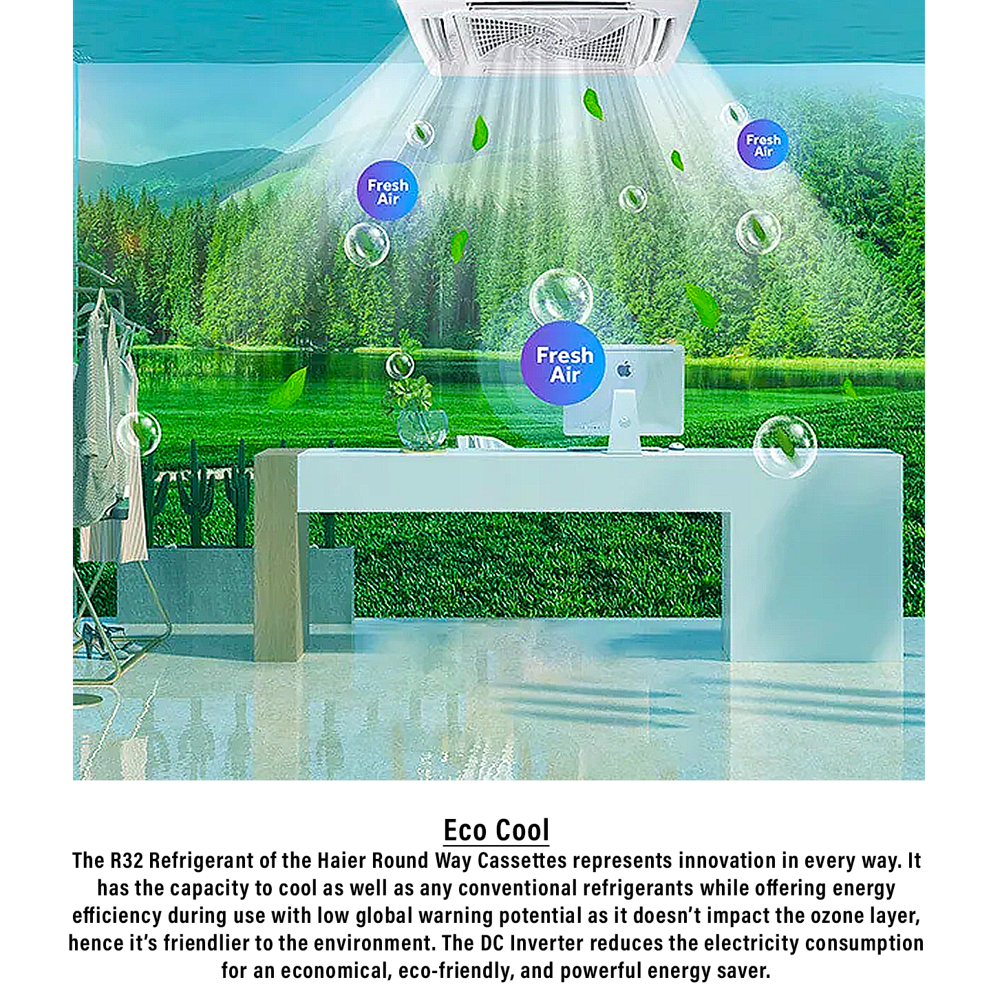 Haier 1.5HP Inverter 4-Way Cassette Air Conditioner (1U35S1PM1SA)