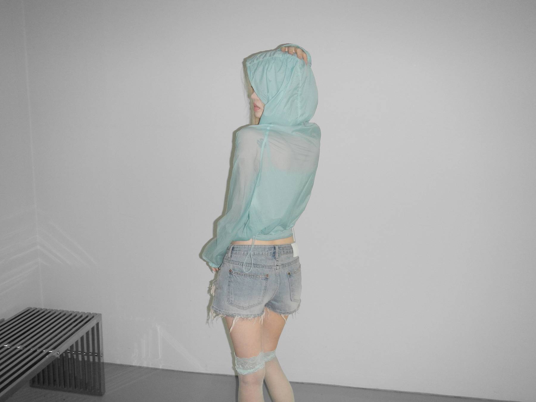 Distressed Washed Denim Shorts