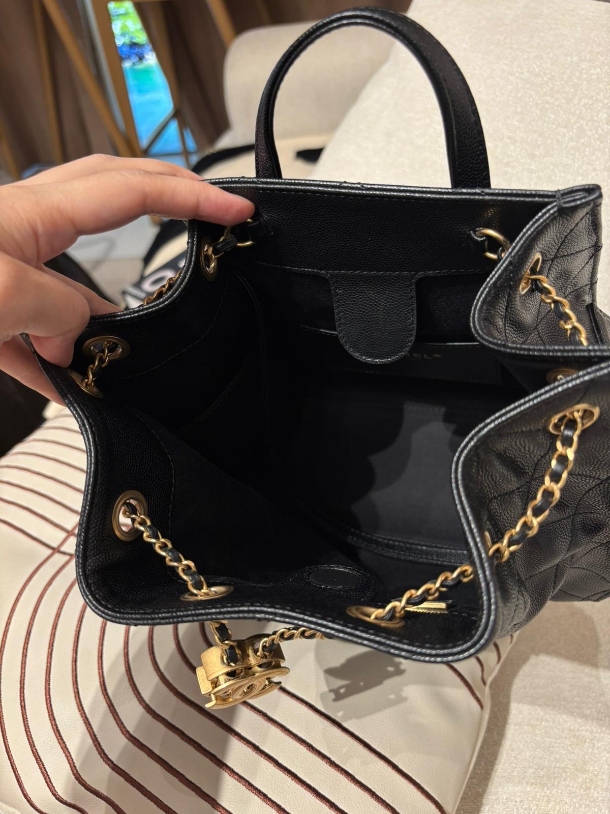 Chanel 25 Backpack 黑色荔枝牛皮金扣 100%Authentic, 98%New ✅晶片✅Dust bag