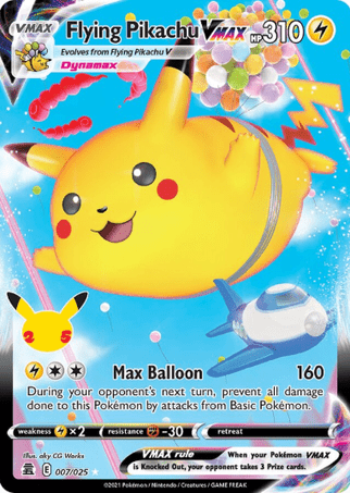 Pokemon TCG Celebrations - Flying Pikachu V Max-007/025