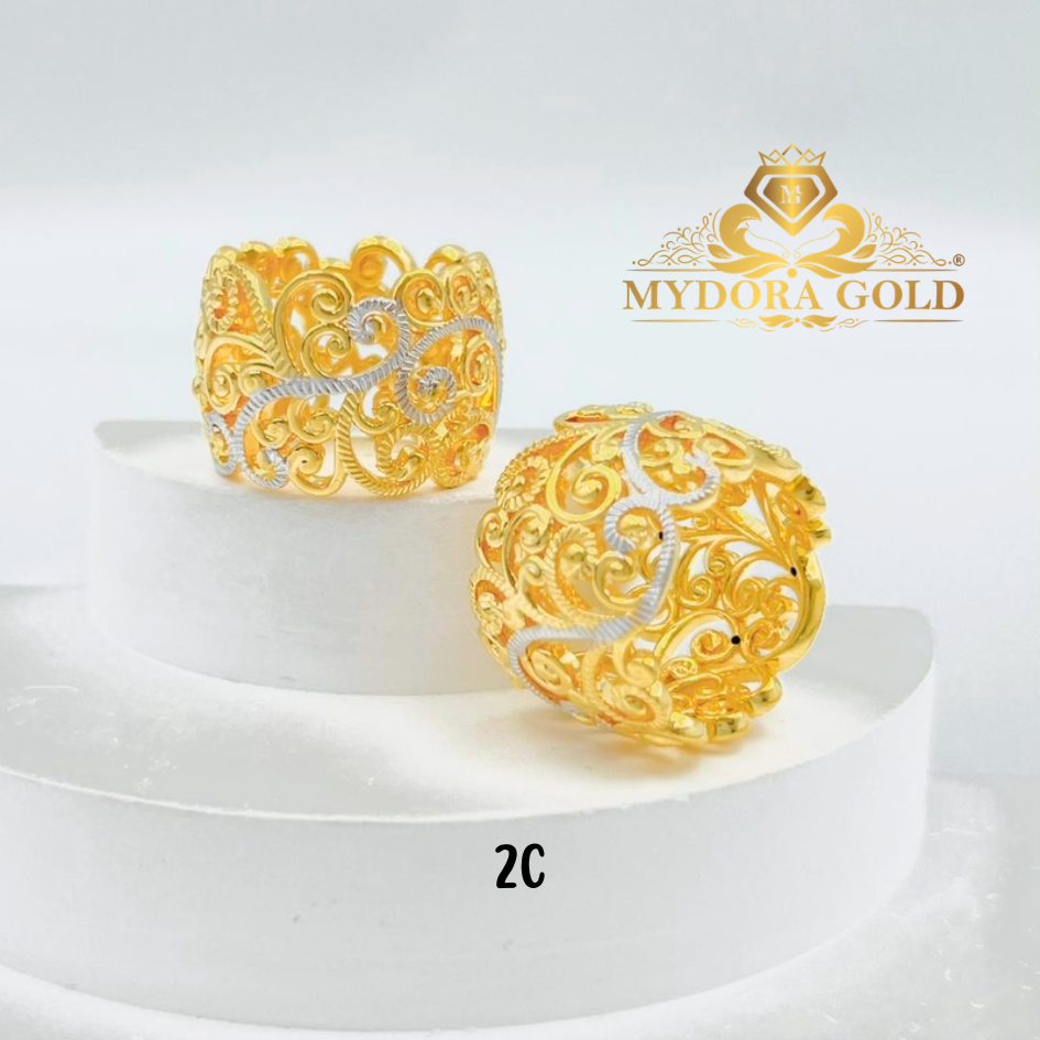MYDORA Cincin Tiara Jawa Anggun Pahat (5G) l EMAS 916/22K