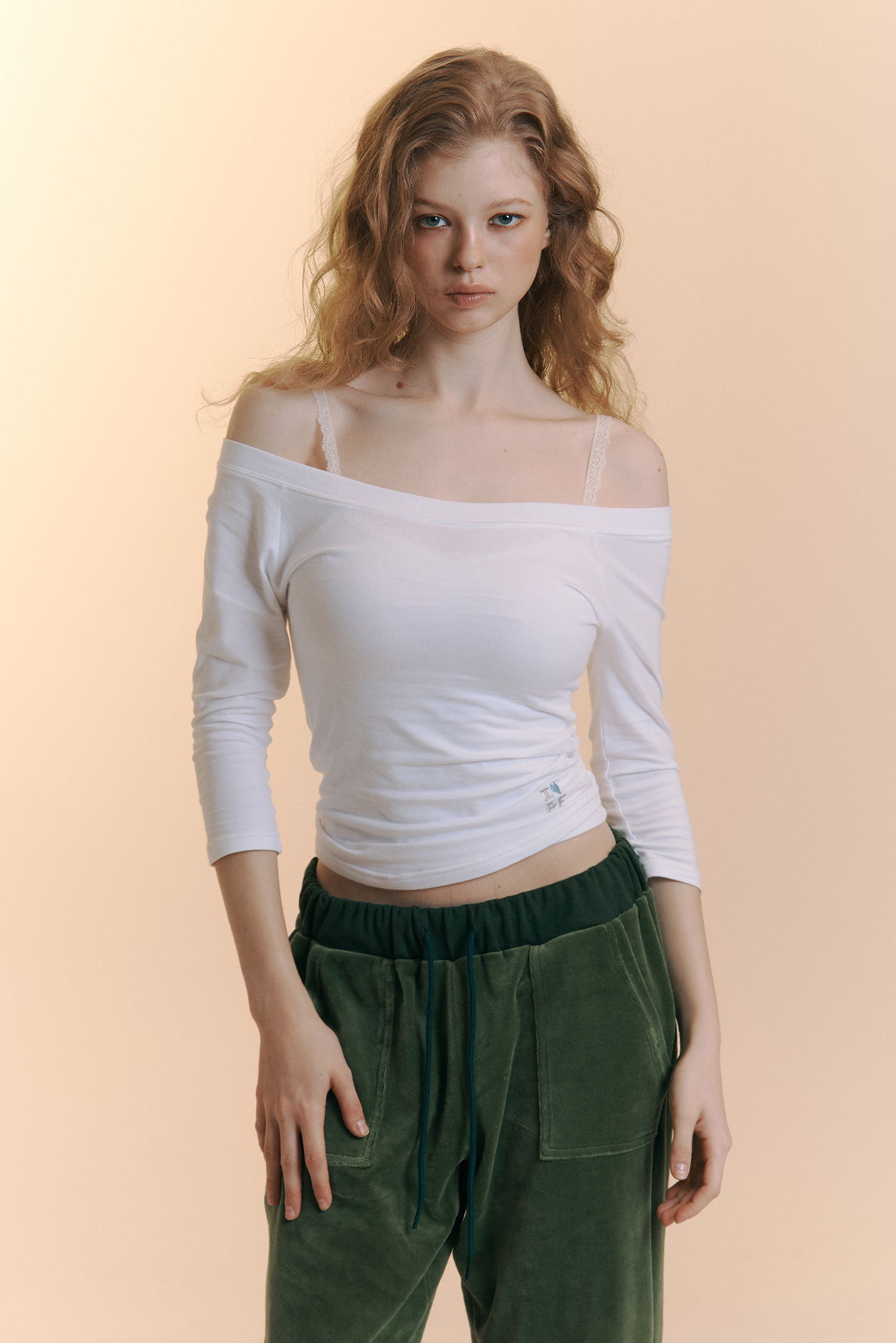 pleaseNOFOLLOW - Zed Off-Shoulder Long Sleeve Top (White)