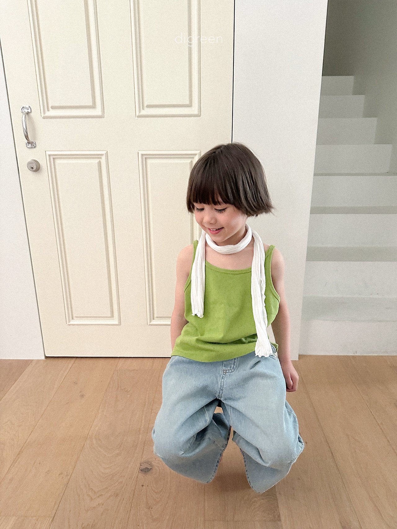 Digreen | sleeveless (Green/Skyblue L105-115/Ivory M95-100)