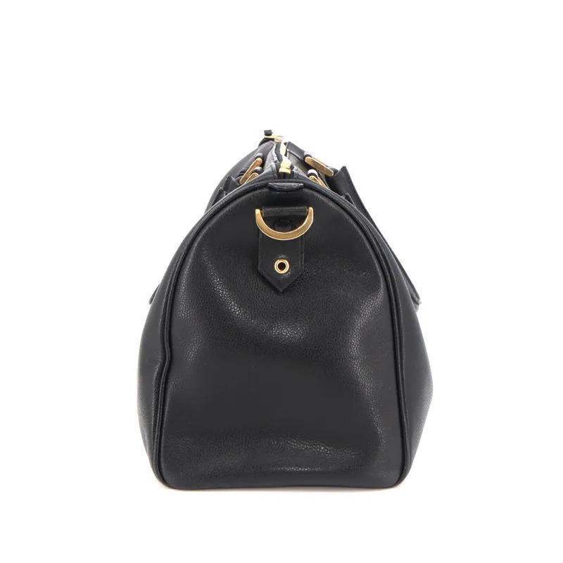 Chanel Vintage Coco Mark Caviar Boston Bag