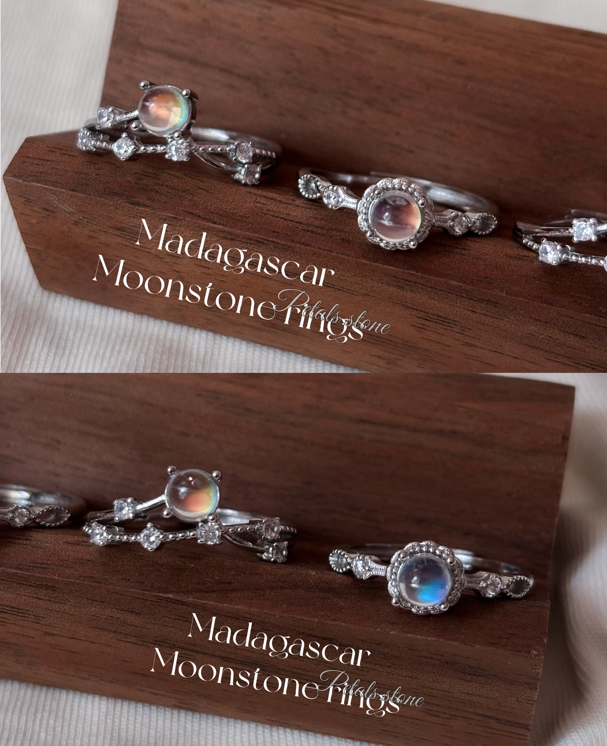 🌙Madagascar Moonstone Ring｜馬島月亮石戒指💍